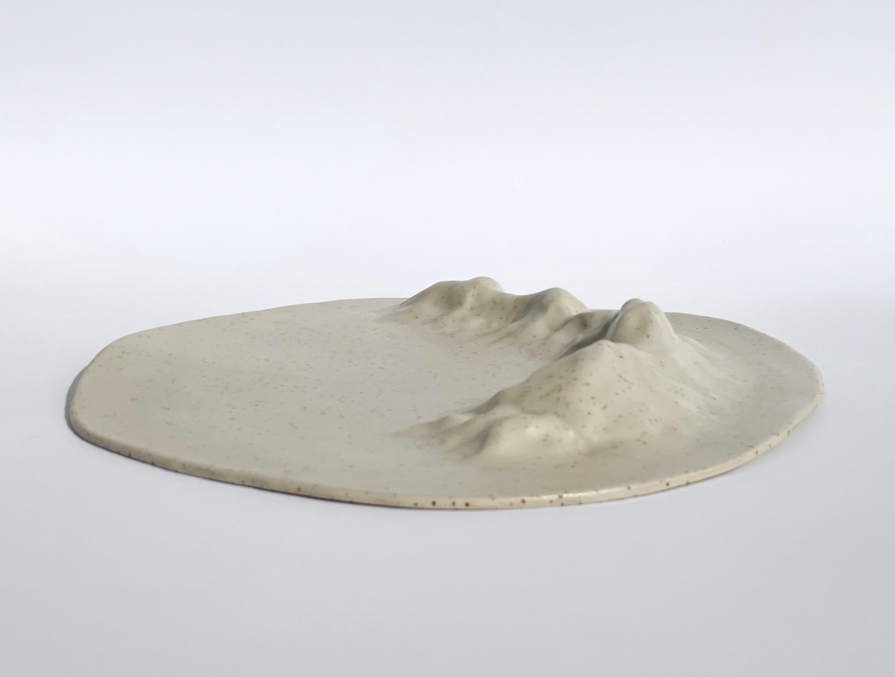 Italian Unique Sculptural 'Gongshi' Plates No.16 Objet D'Art Matt Finish For Sale