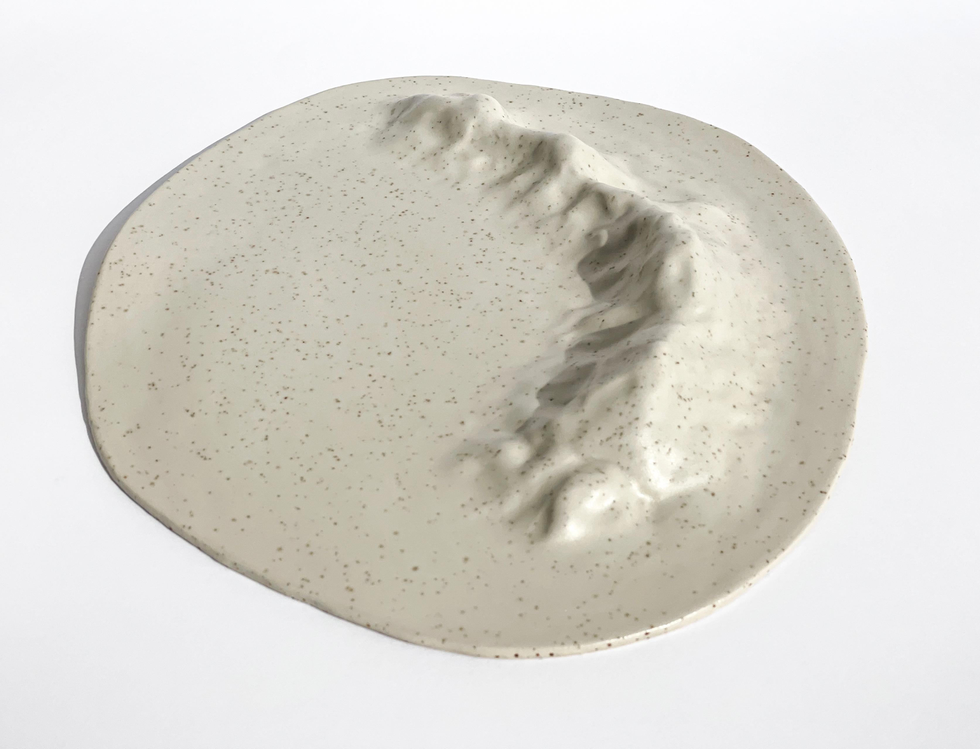Glazed Unique Sculptural 'Gongshi' Plates No.16 Objet D'Art Matt Finish For Sale