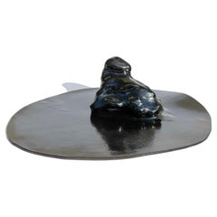 Einzigartige skulpturale „Gongshi“-Teller N0.18 Objet d'Art in Tenmoku glänzender Oberfläche