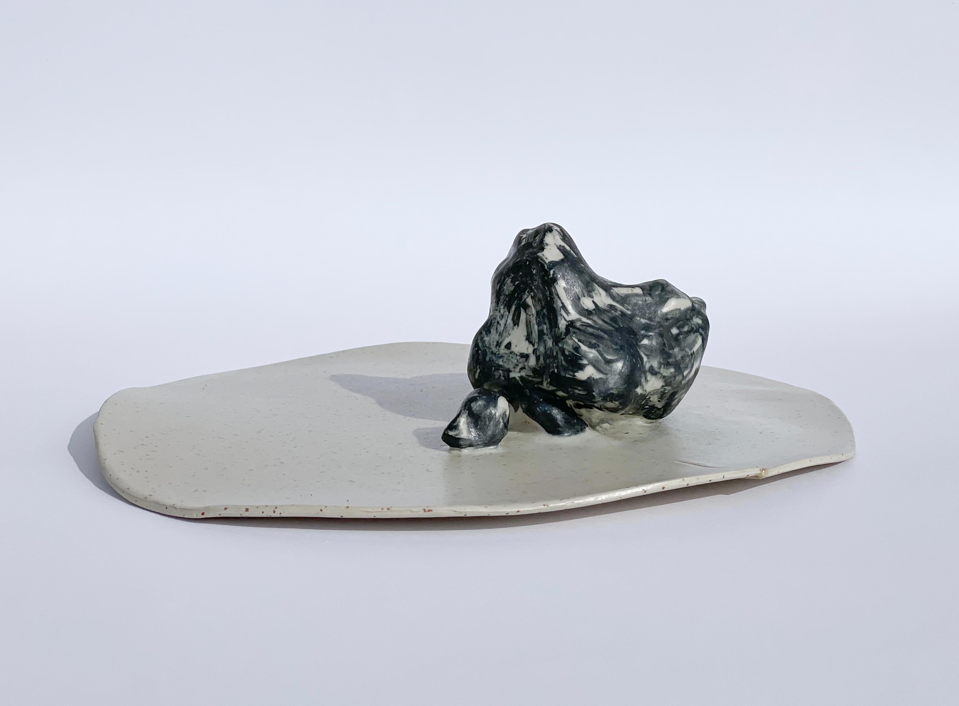 Italian Unique Sculptural 'Gongshi' Plates N0.20 Objet d'Art Matt finish For Sale