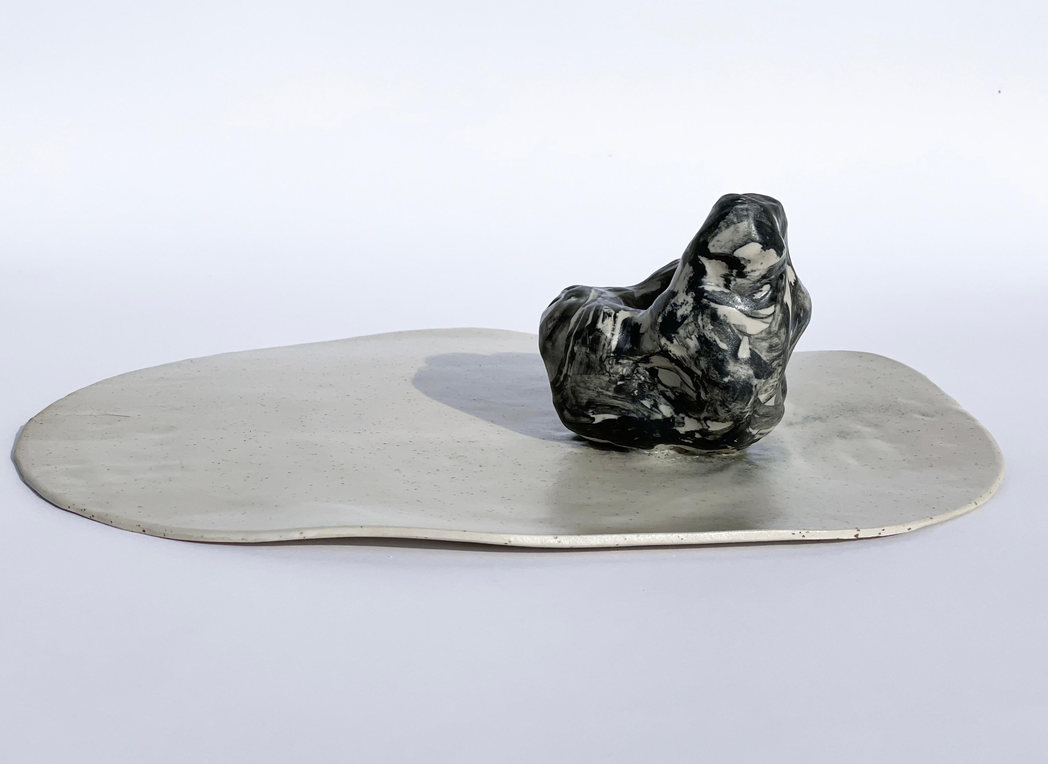 Italian Unique Sculptural 'Gongshi' Plates N0.21 Objet D'art Matt Finish For Sale