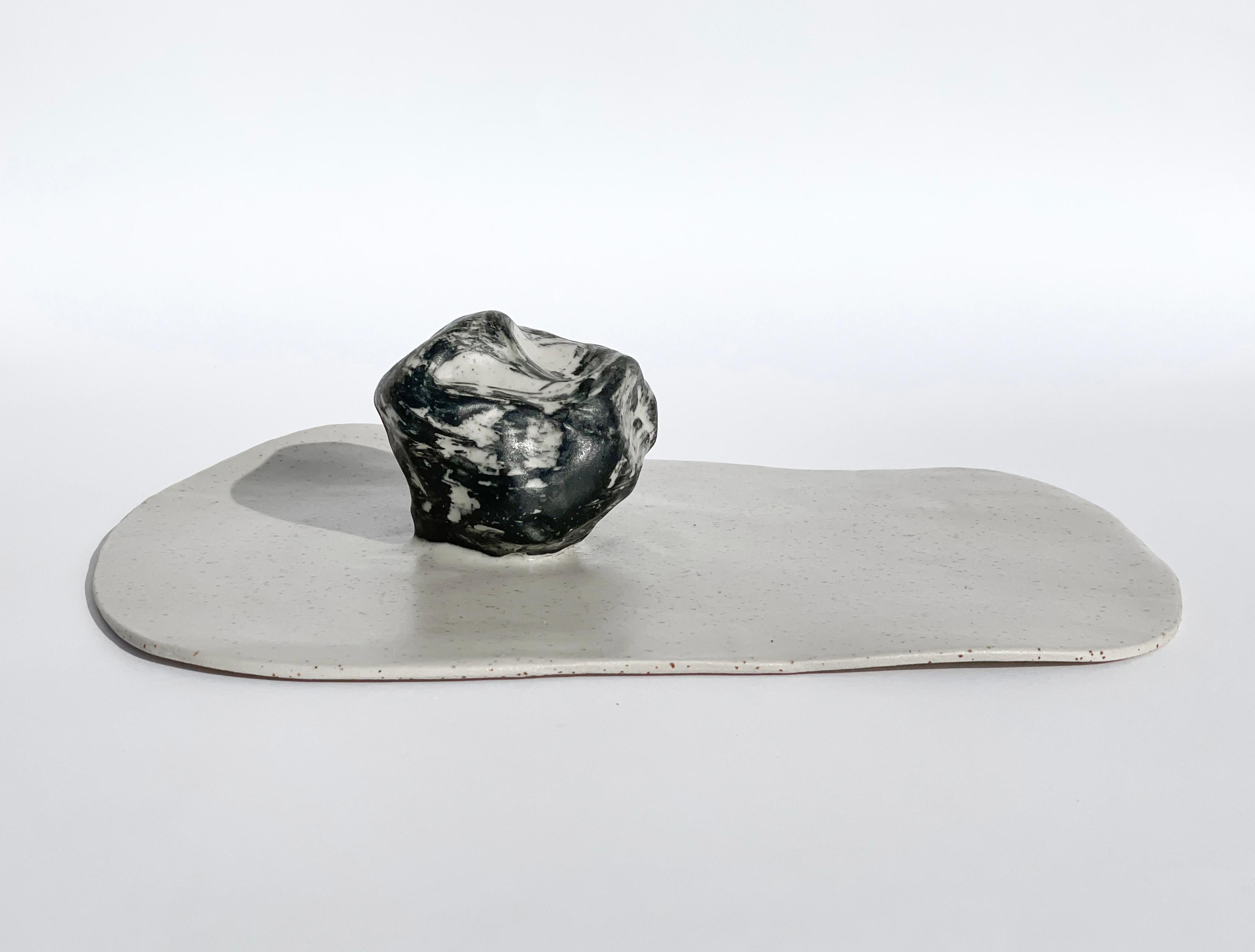 Contemporary Unique Sculptural 'Gongshi' Plates N0.24 Objet D'art Matt Finish For Sale