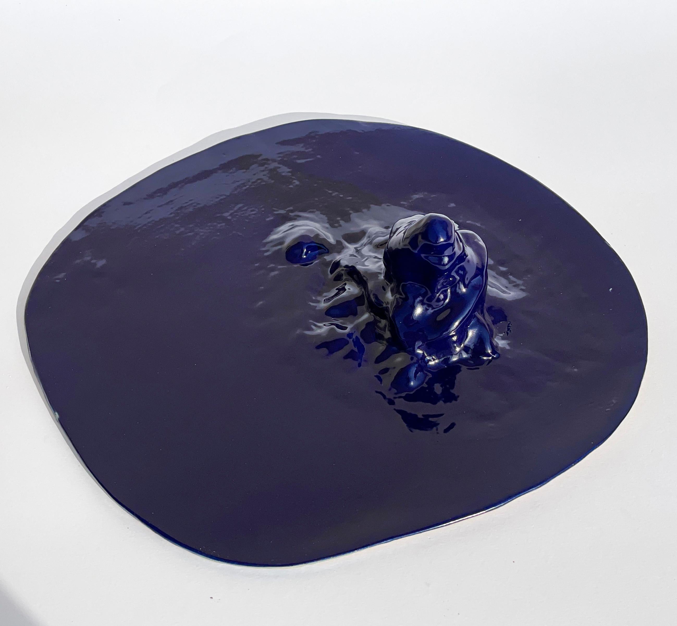 Unique Sculptural 'Gongshi' Plates N0.27 Objet d'Art Cobalt Blue In New Condition For Sale In London, GB