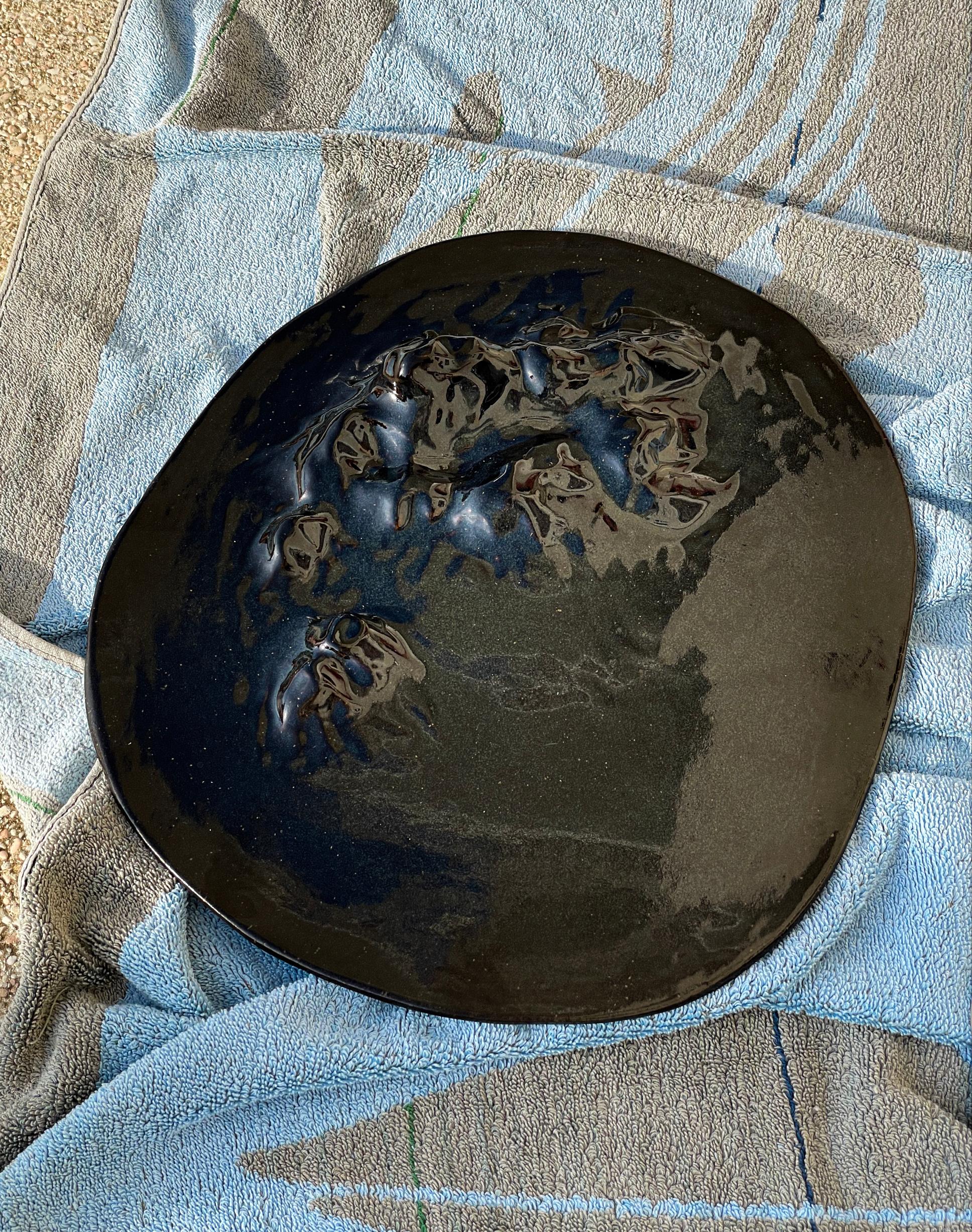 Unique Sculptural 'Gongshi' Plates N0.29 Objet D'Art in Tenmoku Glossy Finish In New Condition For Sale In London, GB