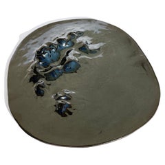 Unique Sculptural 'Gongshi' Plates N0.29 Objet D'Art in Tenmoku Glossy Finish