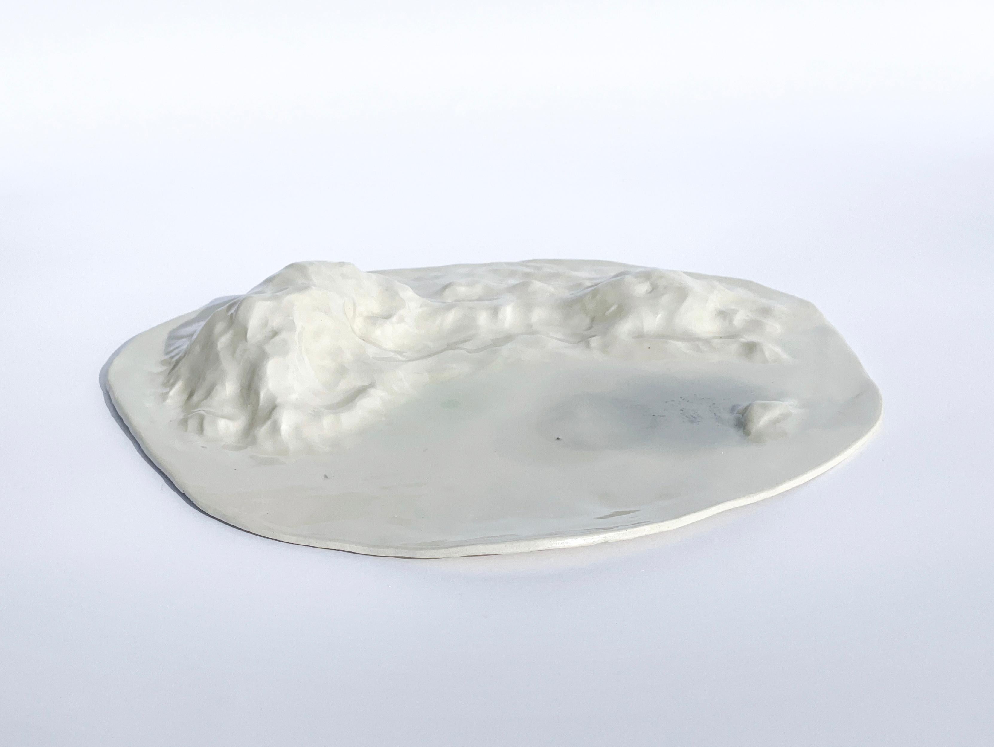 Glazed Unique Sculptural 'Gongshi' Plates N0.8 Objet D'art in Glossy Finish For Sale