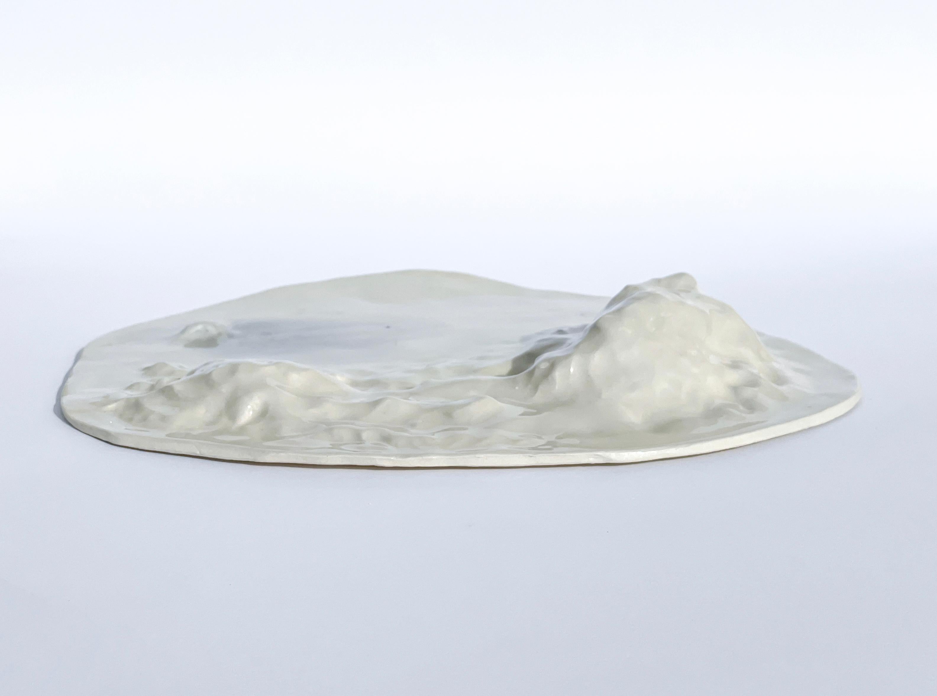 Contemporary Unique Sculptural 'Gongshi' Plates N0.8 Objet D'art in Glossy Finish For Sale