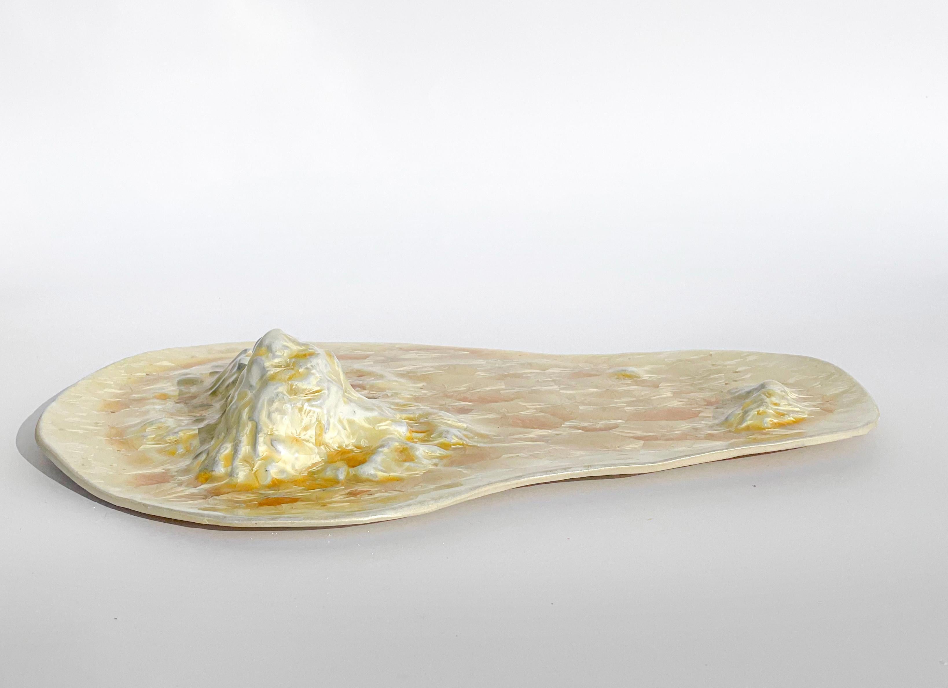 Glazed Unique Sculptural 'Gongshi' Plates N0.9 Objet d'Art Crystalline For Sale
