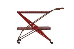 Unique Sculptural Italian Modernist Bar Trolley, 1950s