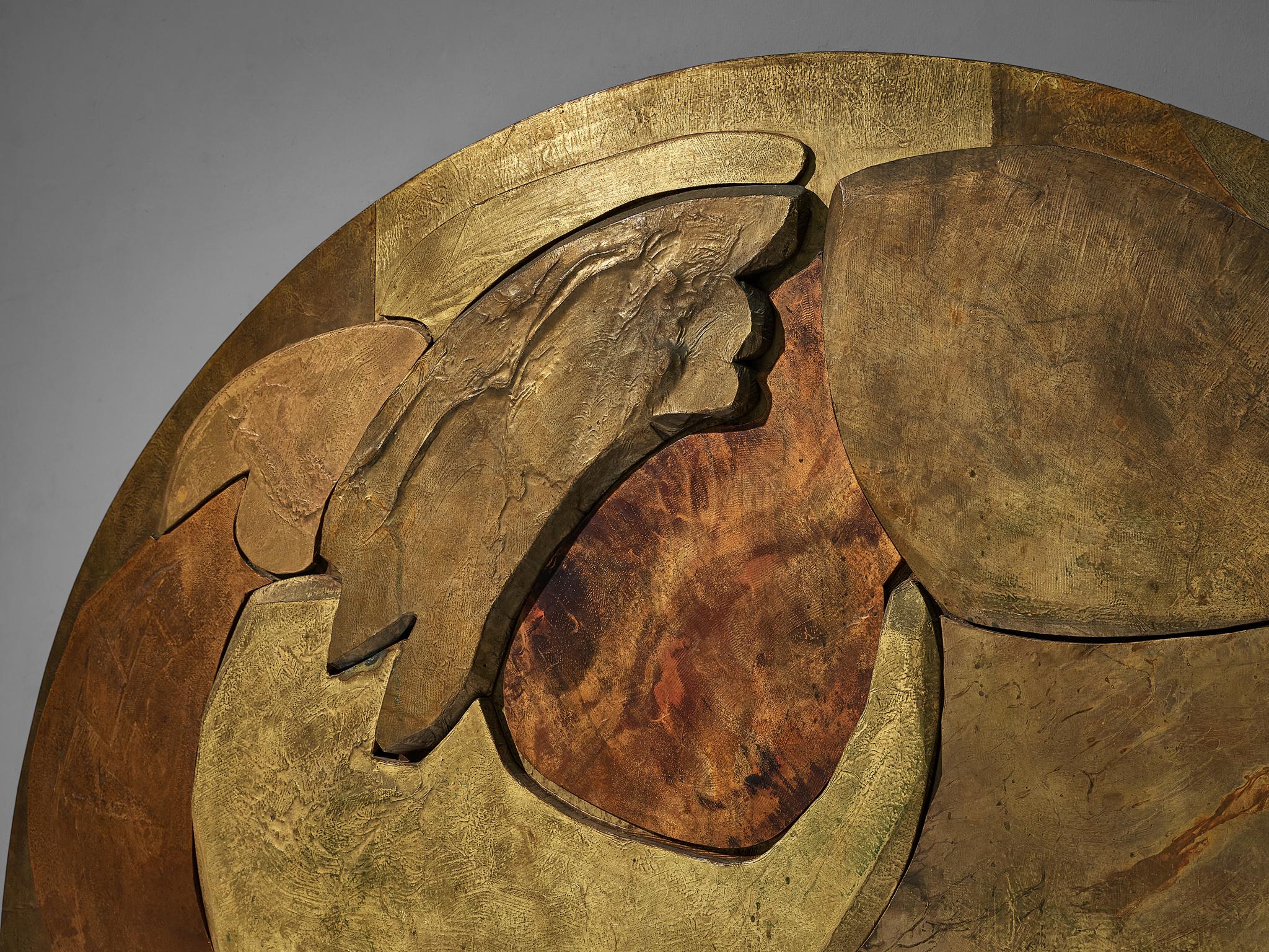Unique Sculptural Lorenzo Burchiellaro Handcrafted Headboard in Wood and Metal 1