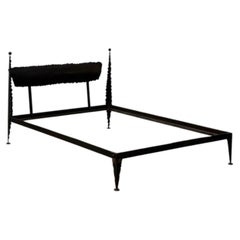 Unique Sculptural Metal Bed Frame, Late 20th Century, Postmodern Design