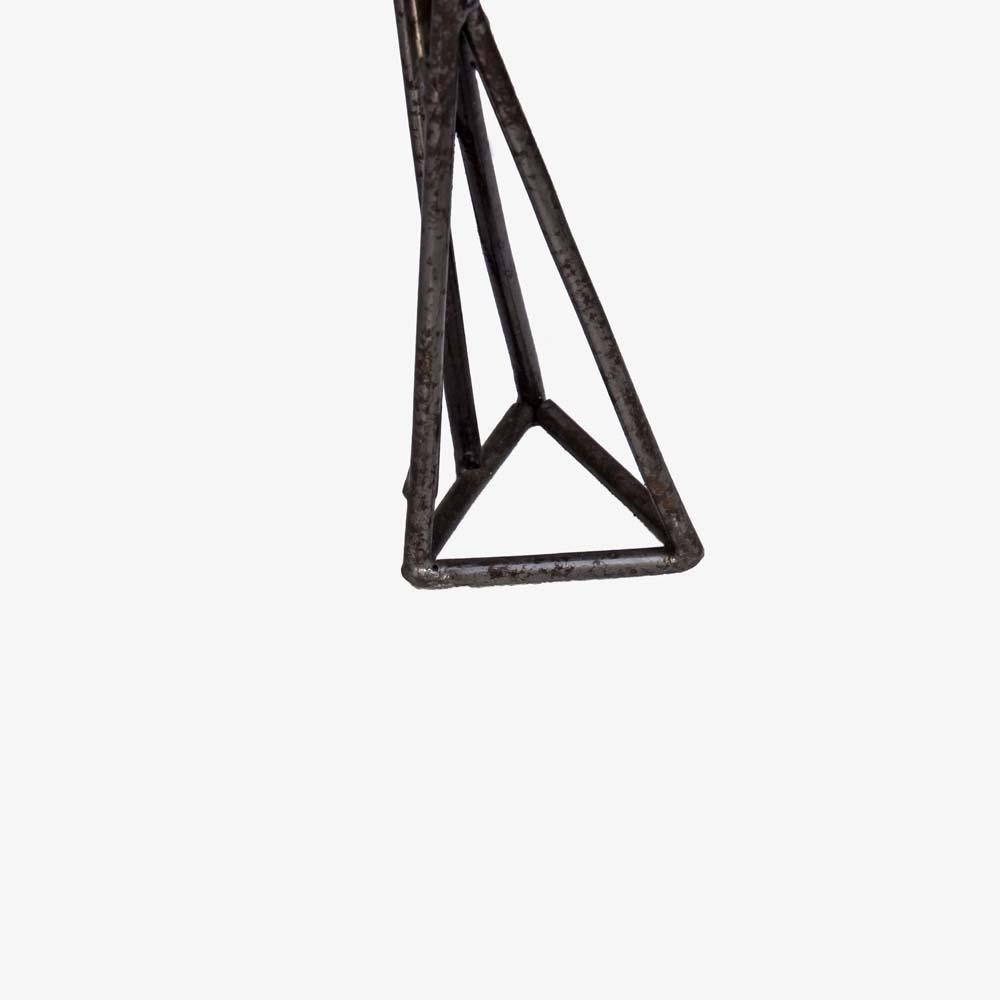Métal Chaise sculpturale unique en métal avec cuir bleu par Anacleto Spazzapan en vente