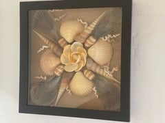 Unique Sea Shell Art Floral Arrangement in Shadowbox
