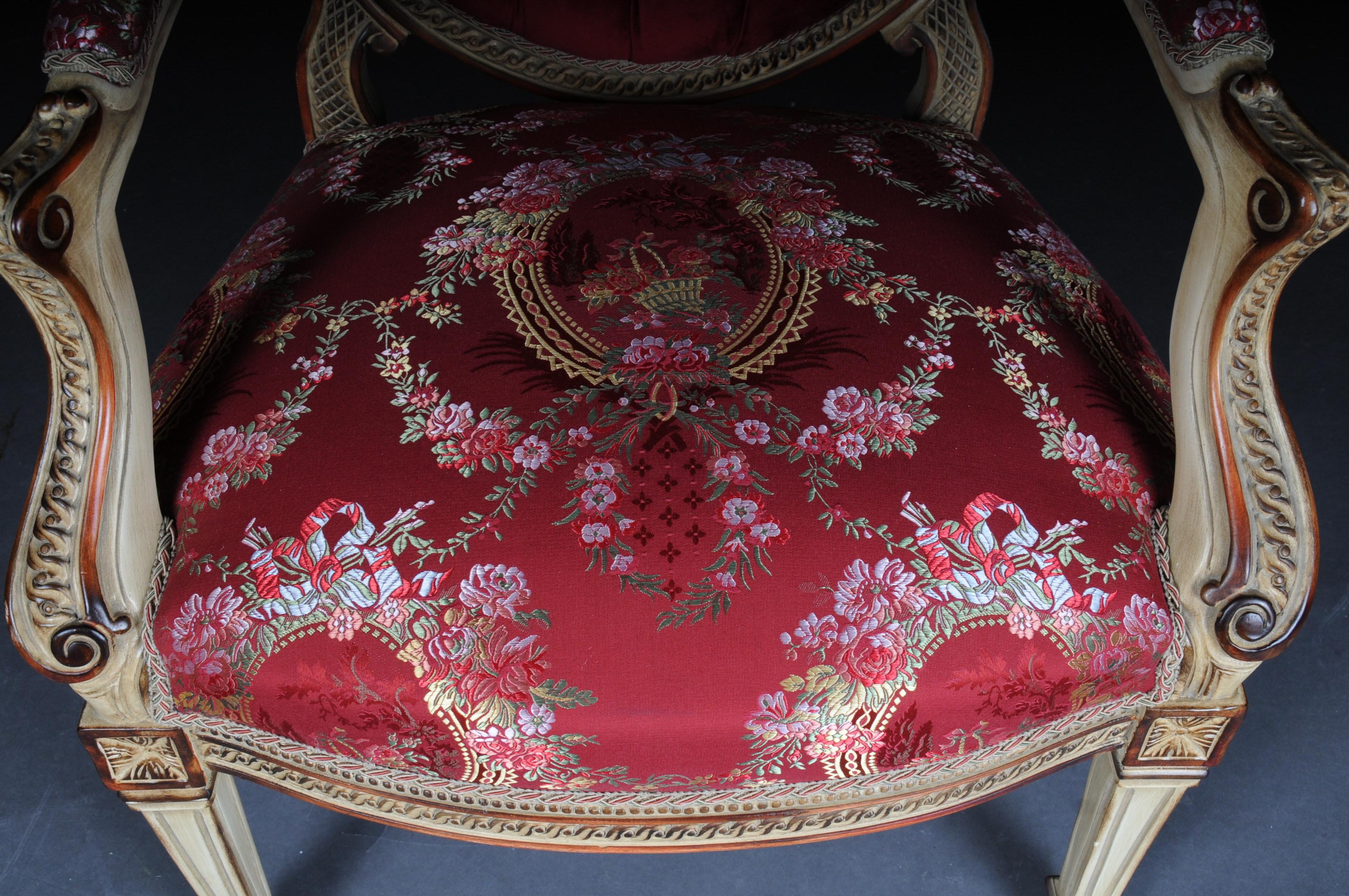 Groupe de sièges uniques, ensemble avec table ovale en taille Louis XVI en vente 7