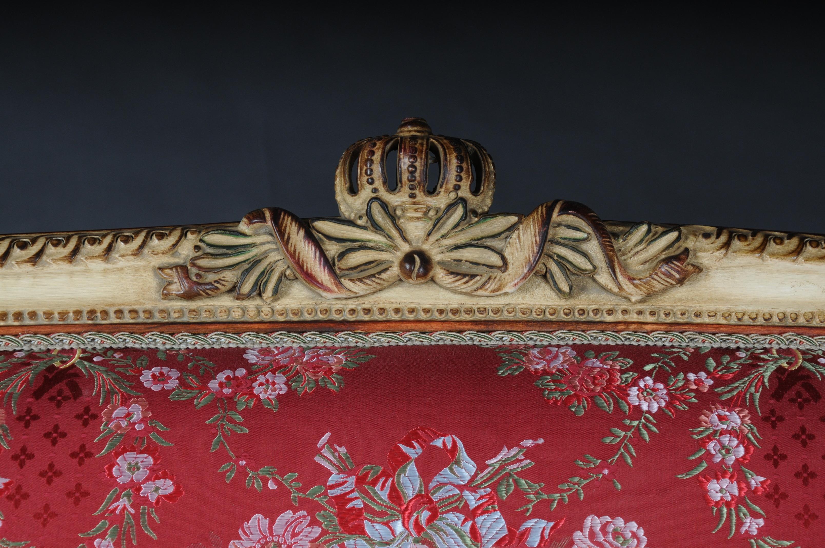 Français Groupe de sièges uniques, ensemble avec table ovale en taille Louis XVI en vente