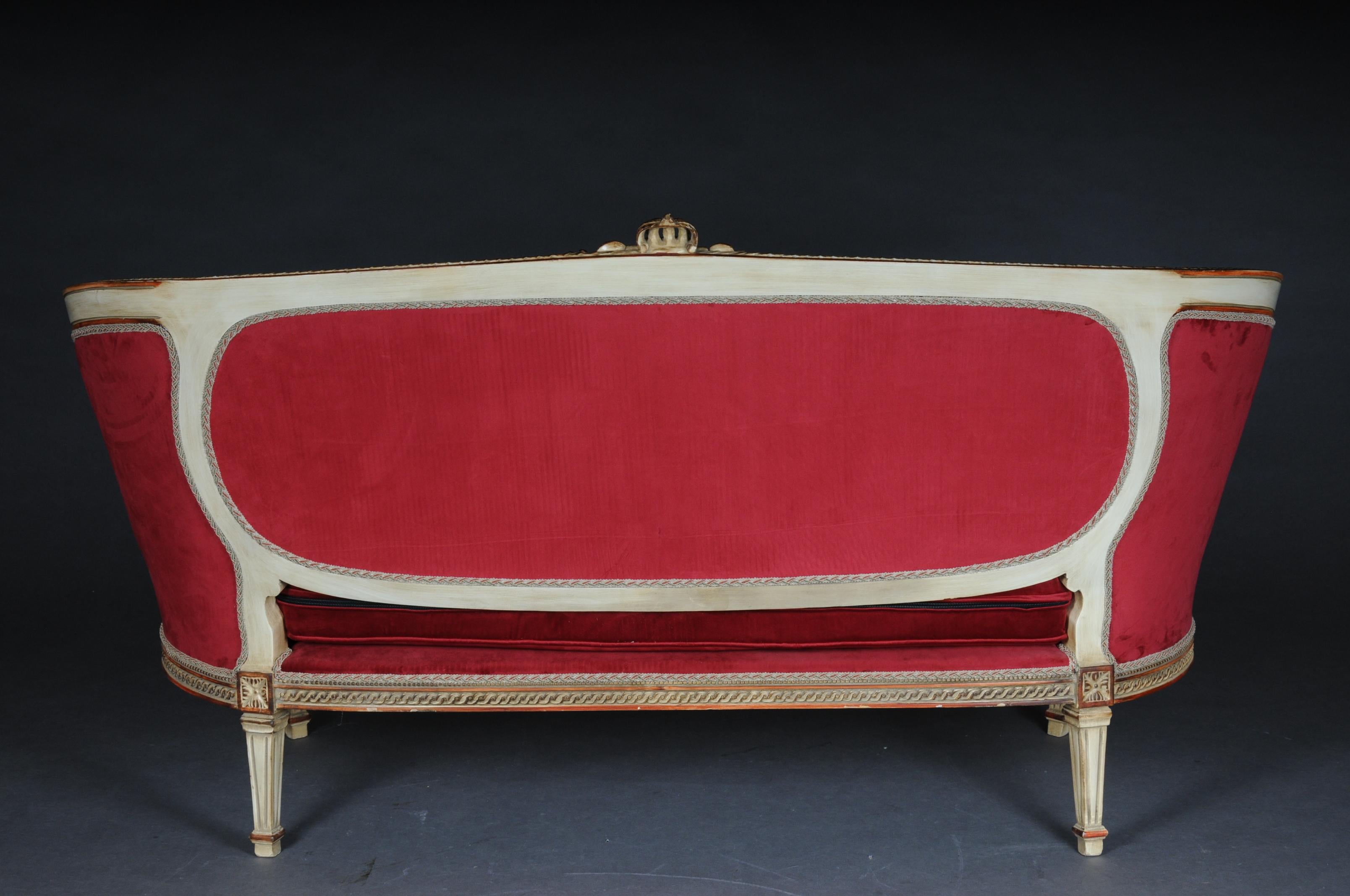 20ième siècle Groupe de sièges uniques, ensemble avec table ovale en taille Louis XVI en vente