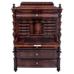 Unique Secretary in Mahogany, Northern Europe, After Renovation in High Gloss