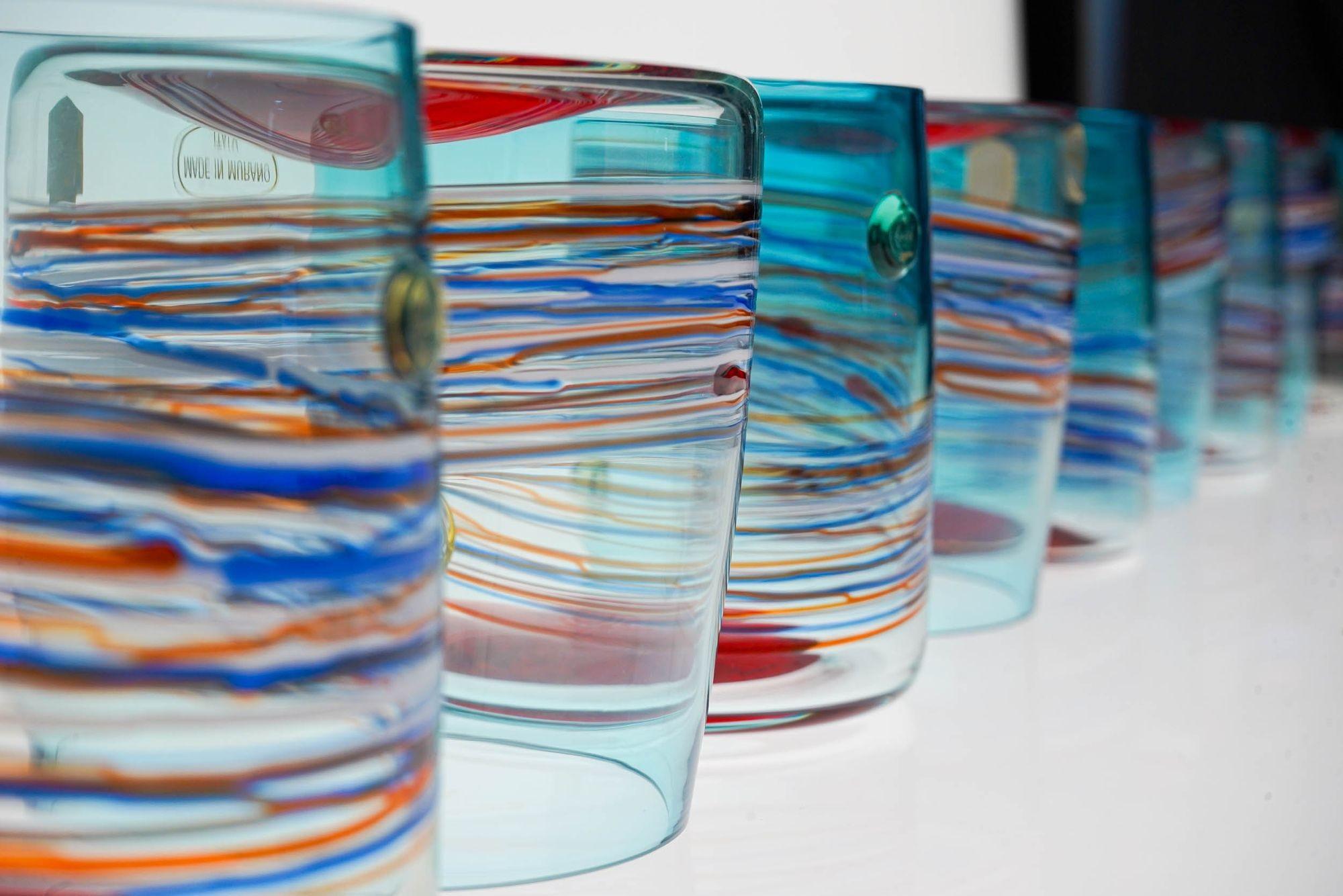Unique Set of 10 Murano Tumblers, Cenedese Murano 1960, Young Collection, Signed For Sale 6