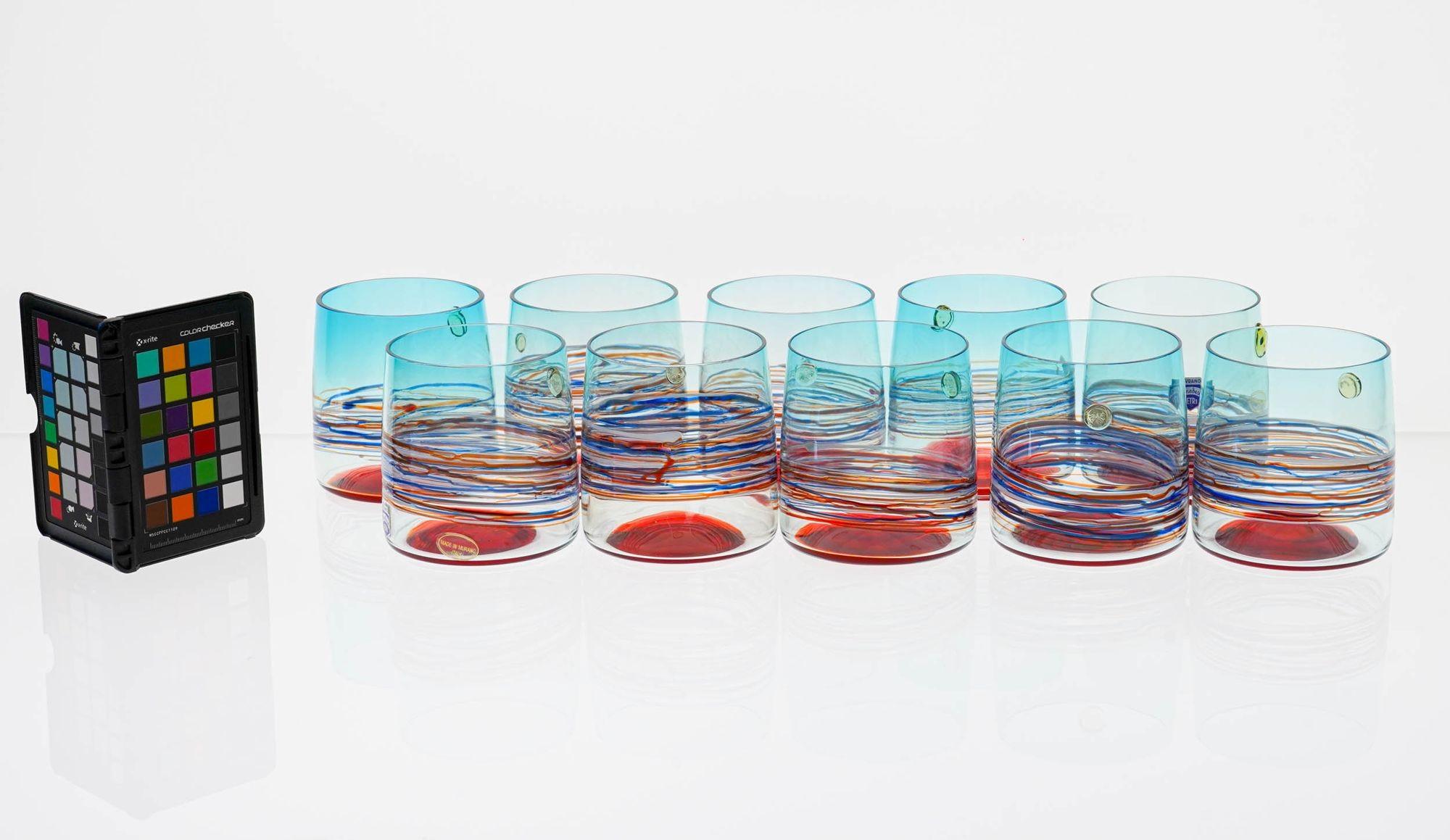 Unique Set of 10 Murano Tumblers, Cenedese Murano 1960, Young Collection, Signed For Sale 13