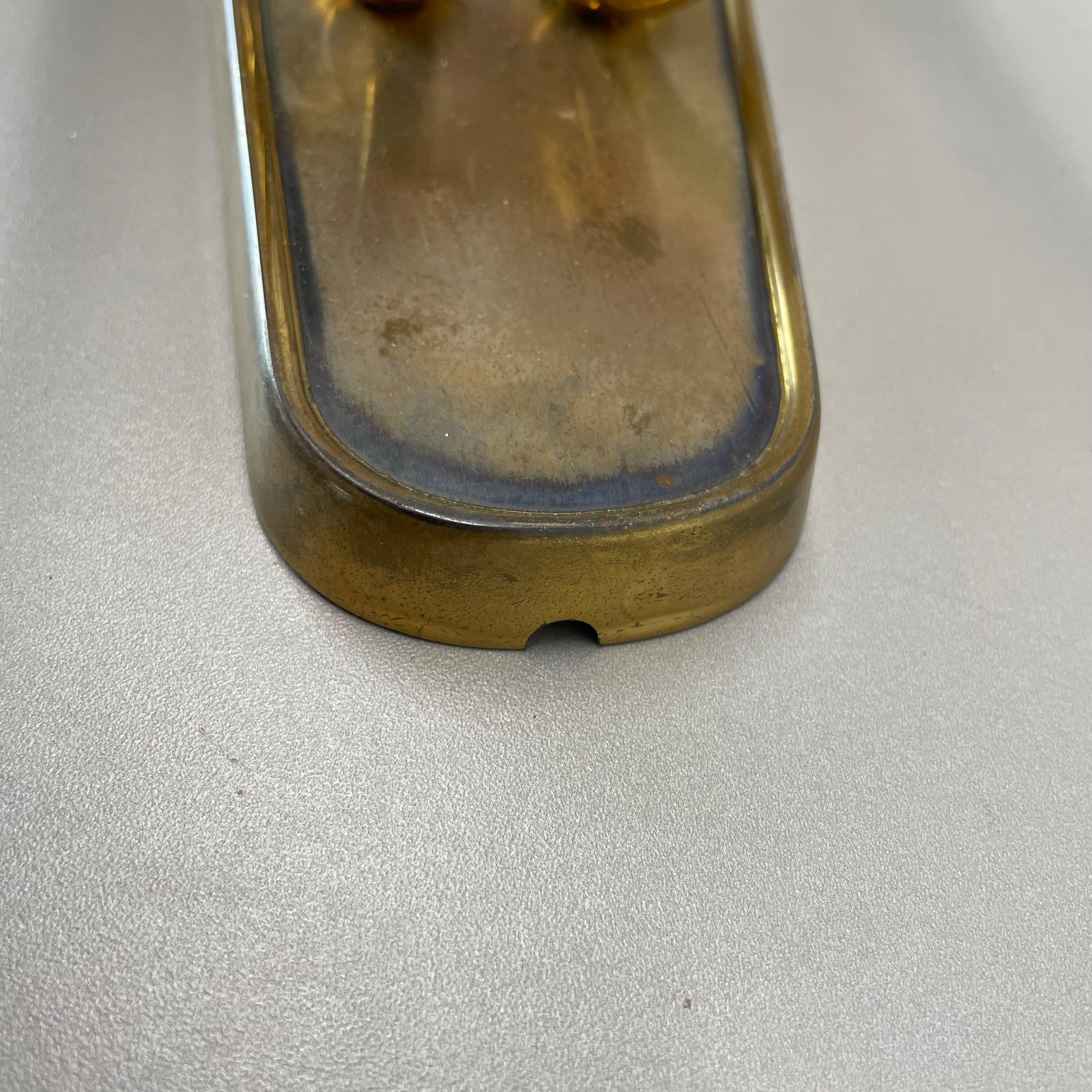 unique set of 2 brass Gio Ponti Style Theatre Wall Light Sconces, Italy, 1950s For Sale 2