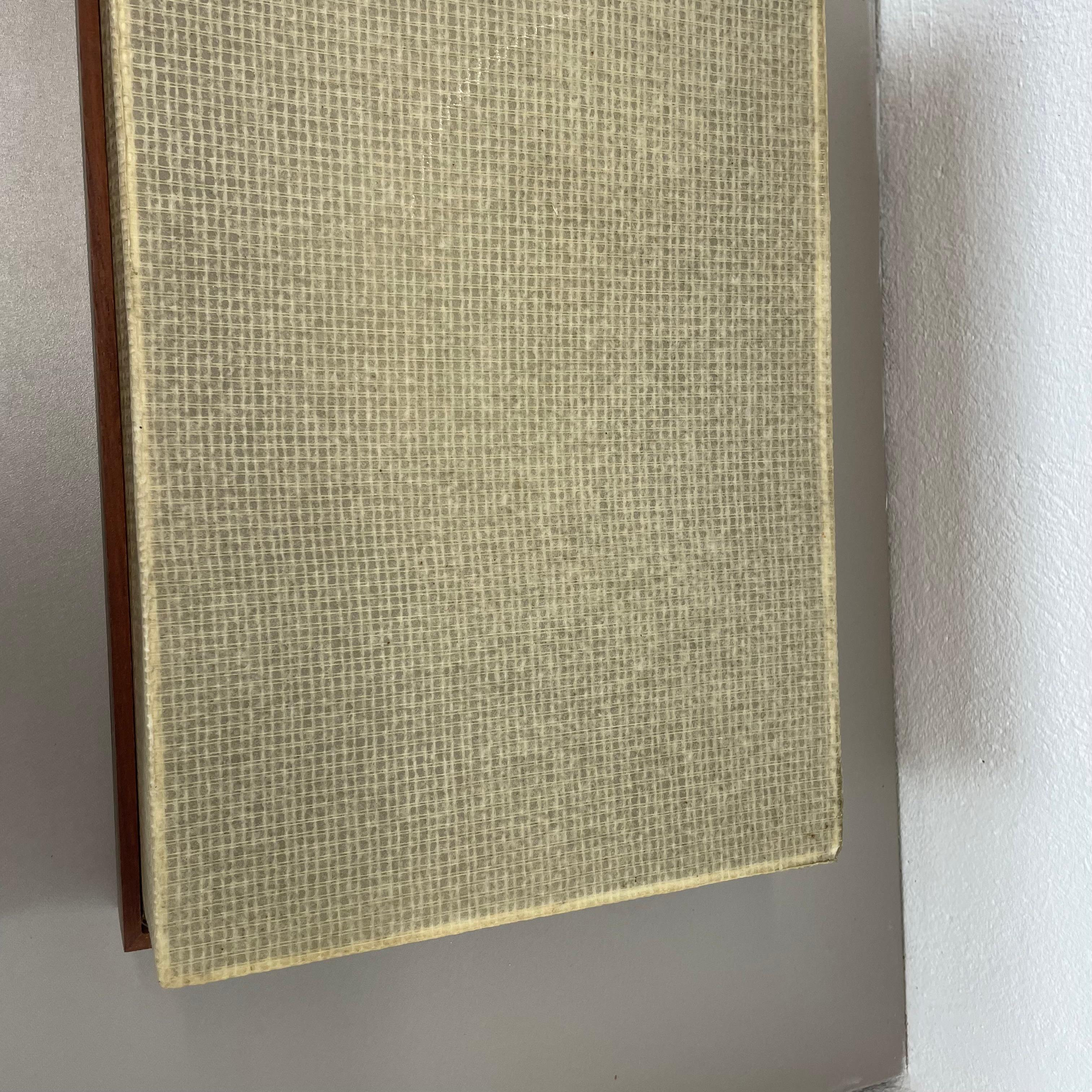 Metal unique Set of 2 large 40x25cm teak wall light panel elements, Germany 1950s For Sale