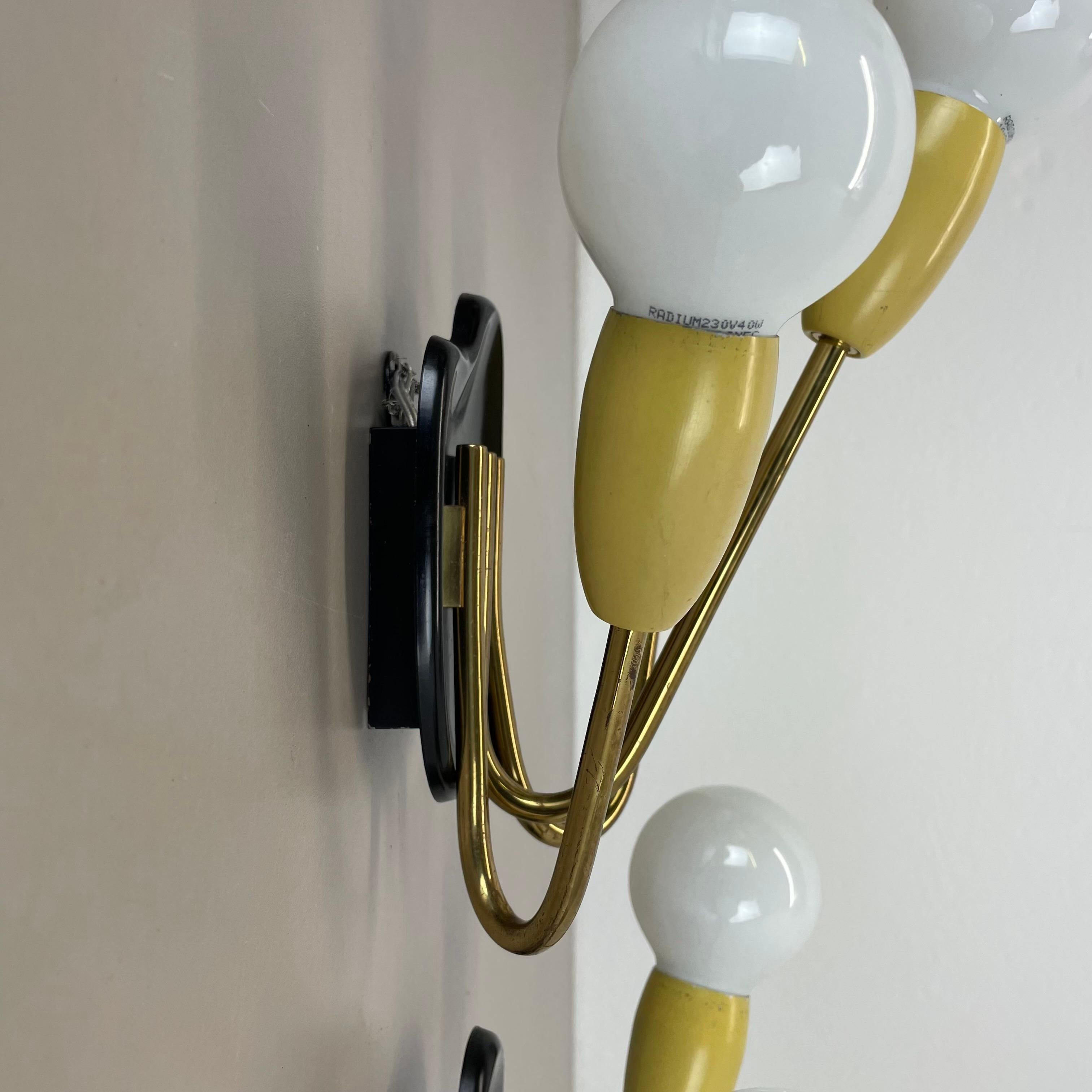 unique set of 2 multicolor Stilnovo Style Theatre Wall Light Sconces, Italy 1950 In Good Condition For Sale In Kirchlengern, DE