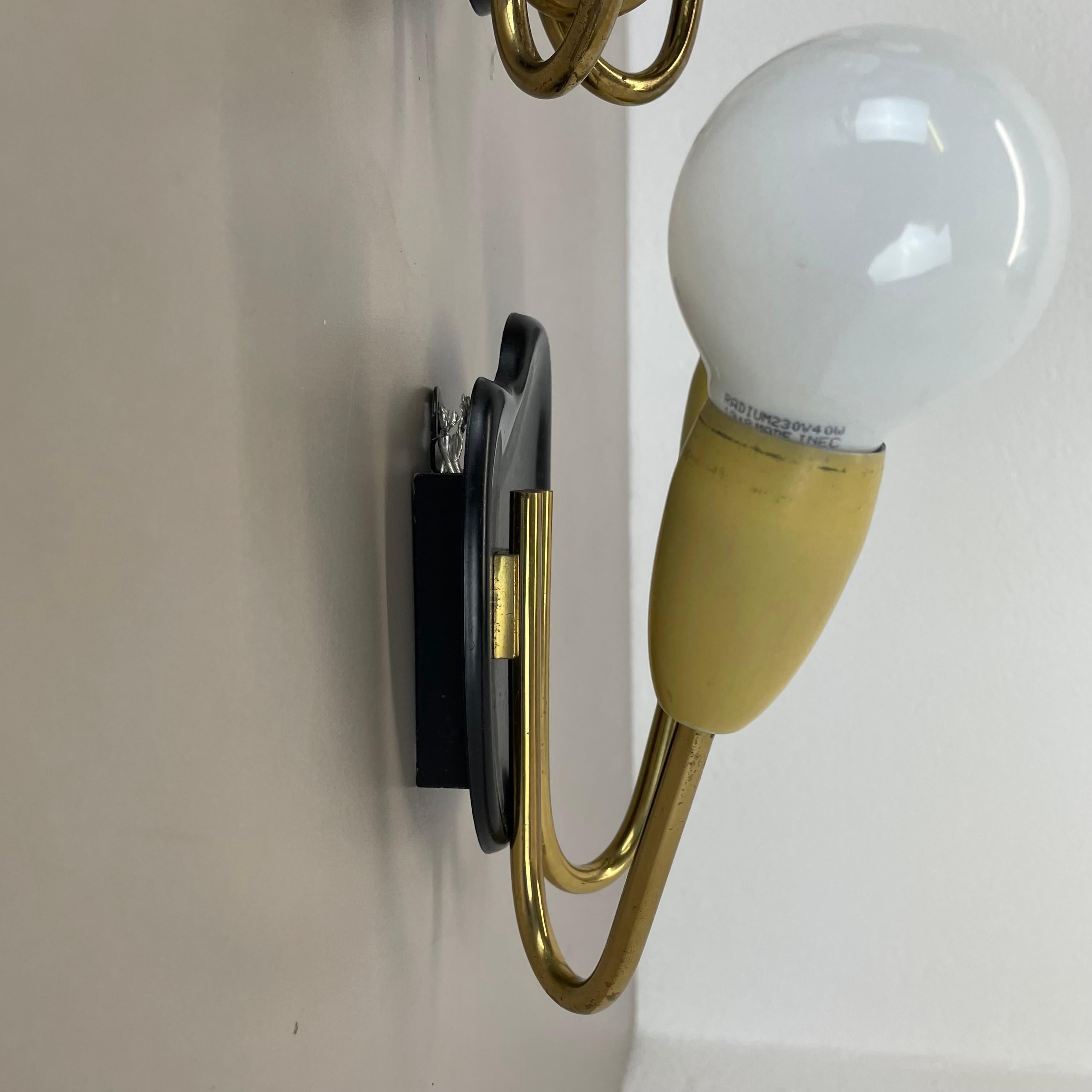 20th Century unique set of 2 multicolor Stilnovo Style Theatre Wall Light Sconces, Italy 1950 For Sale