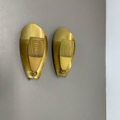 unique set of 2 small Stilnovo Style Theatre Wall Light Sconces, Italy, 1950s