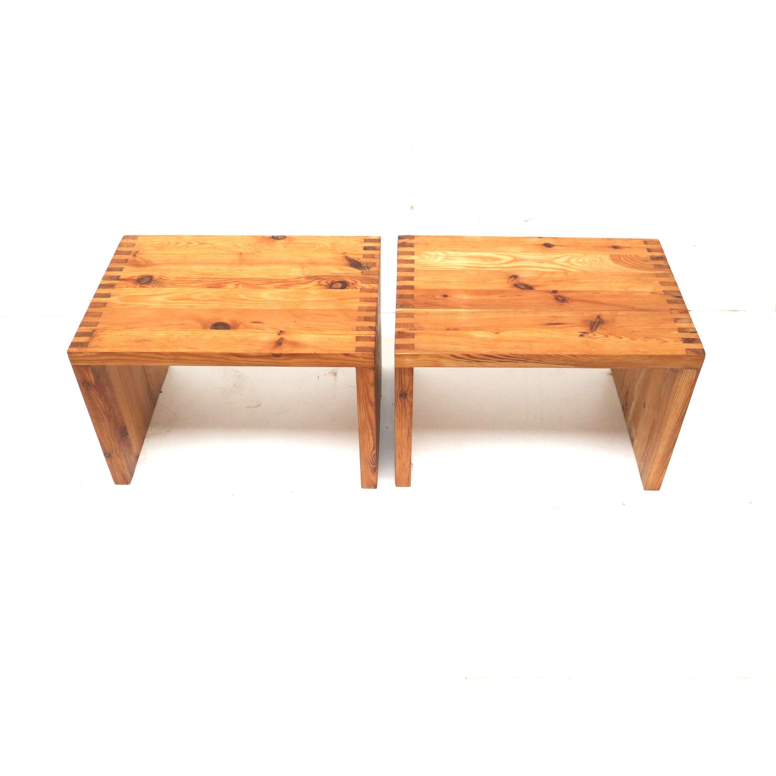 Unique set of 2 vintage tables / bedside tables by Ate van Apeldoorn for Houtwer For Sale 5