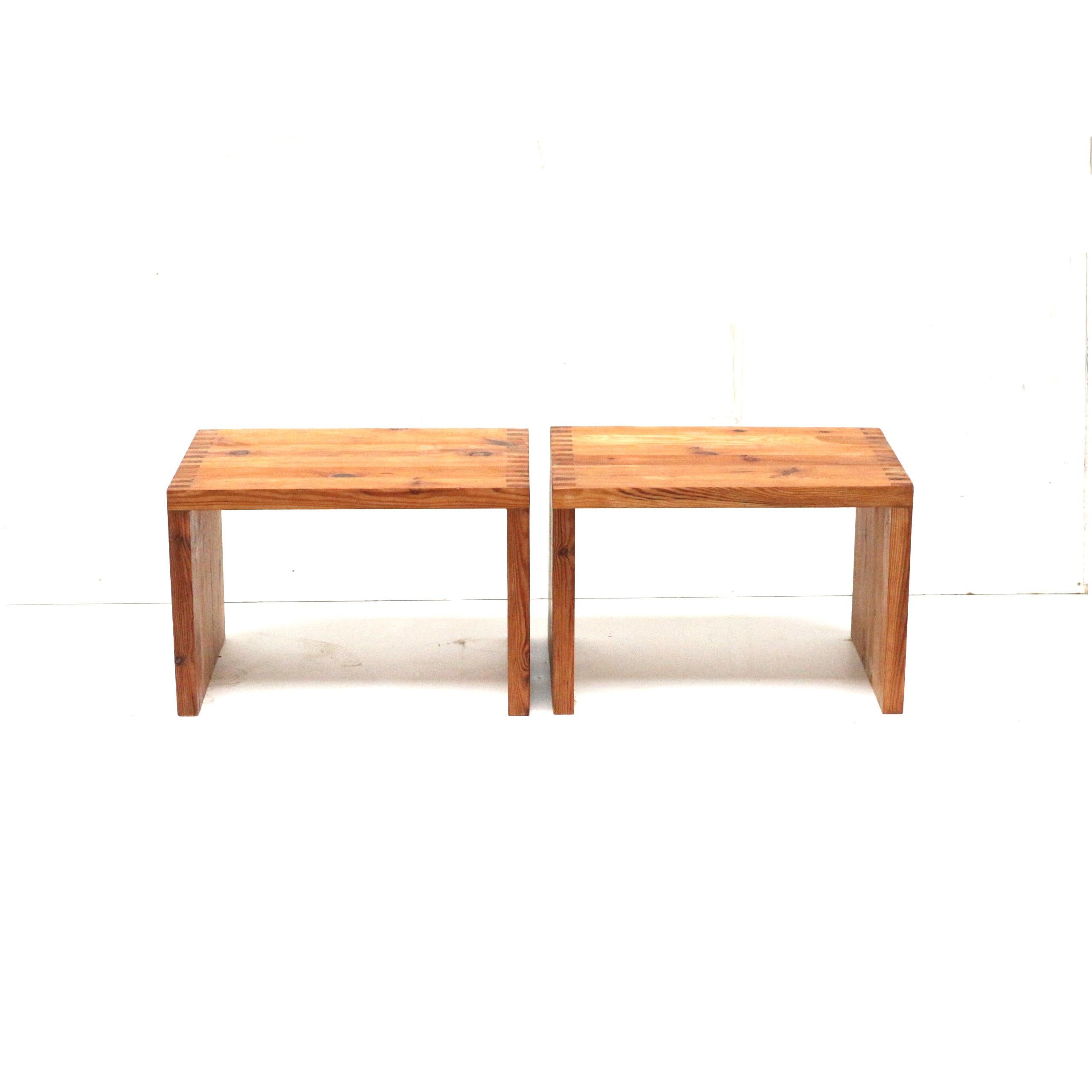 Unique set of 2 vintage tables / bedside tables by Ate van Apeldoorn for Houtwer For Sale 1