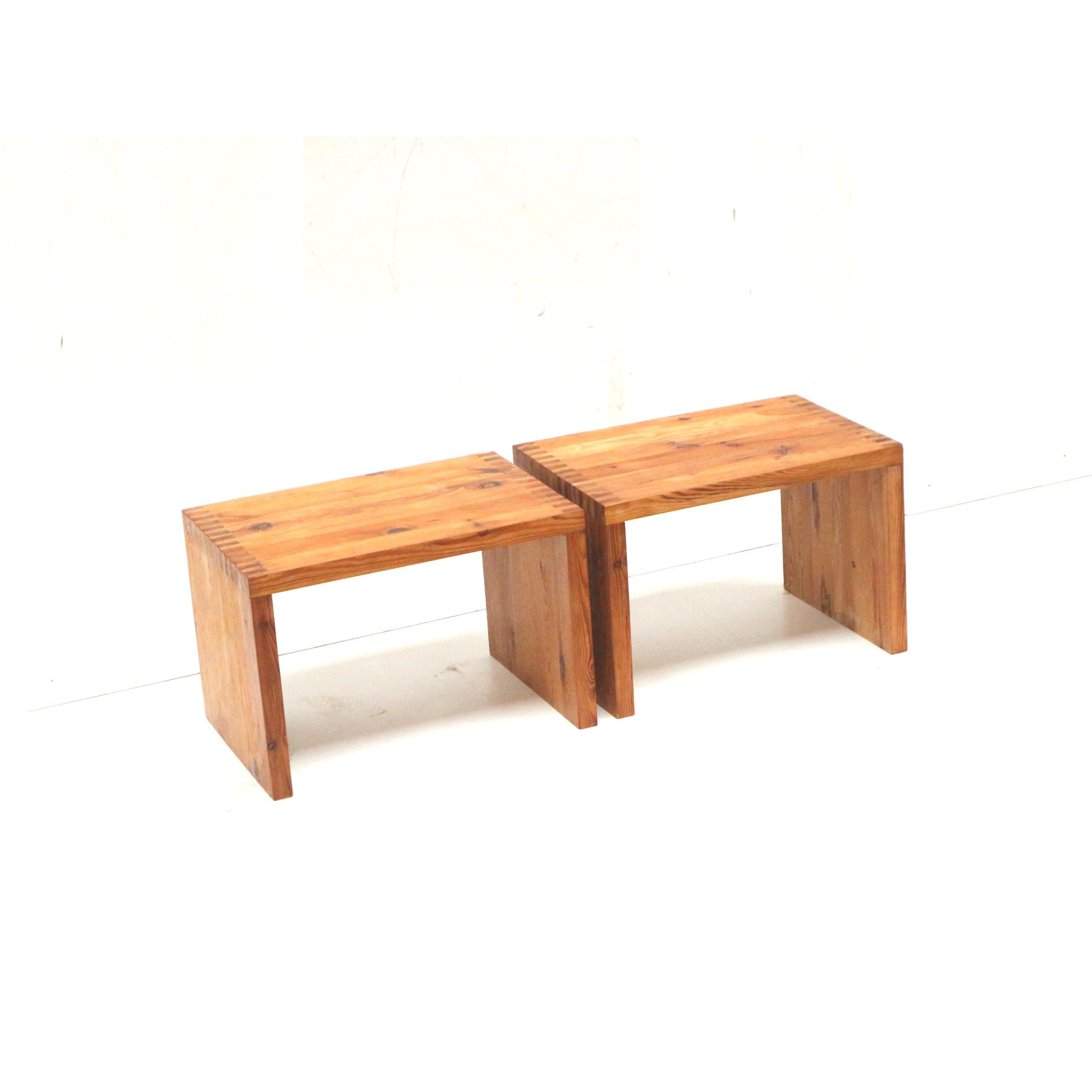 Unique set of 2 vintage tables / bedside tables by Ate van Apeldoorn for Houtwer For Sale 2