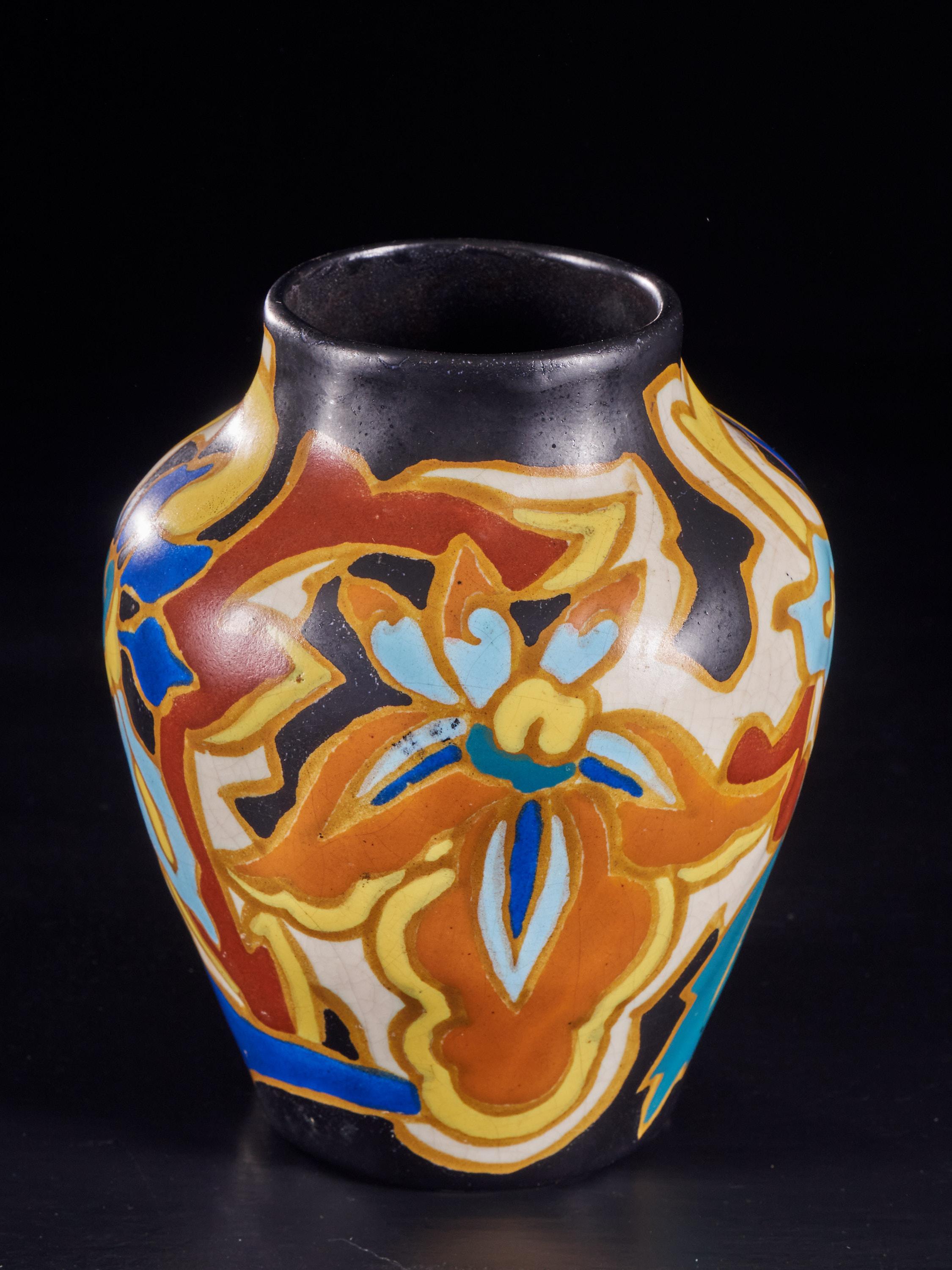 colorful ceramic vases