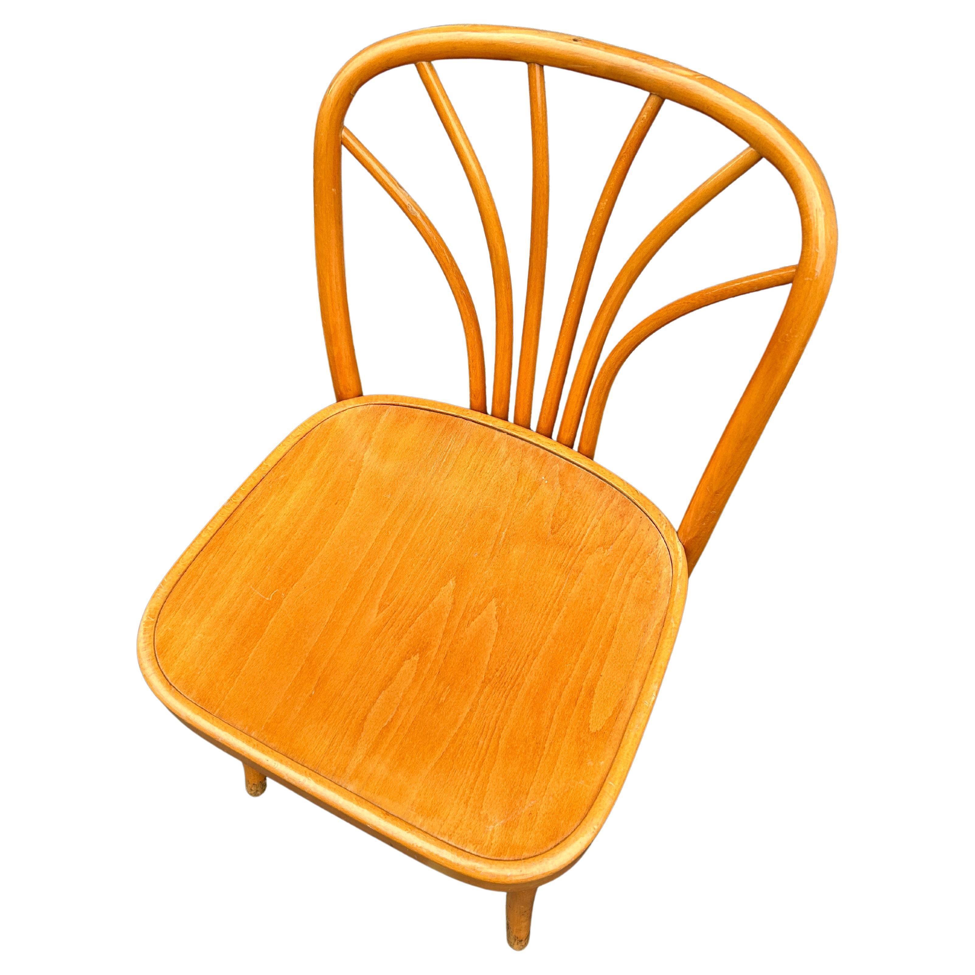 Mid-Century Modern Unique Set of 6 Mid-Century Bentwood Dining Chairs style of Josef Hoffmann For Sale