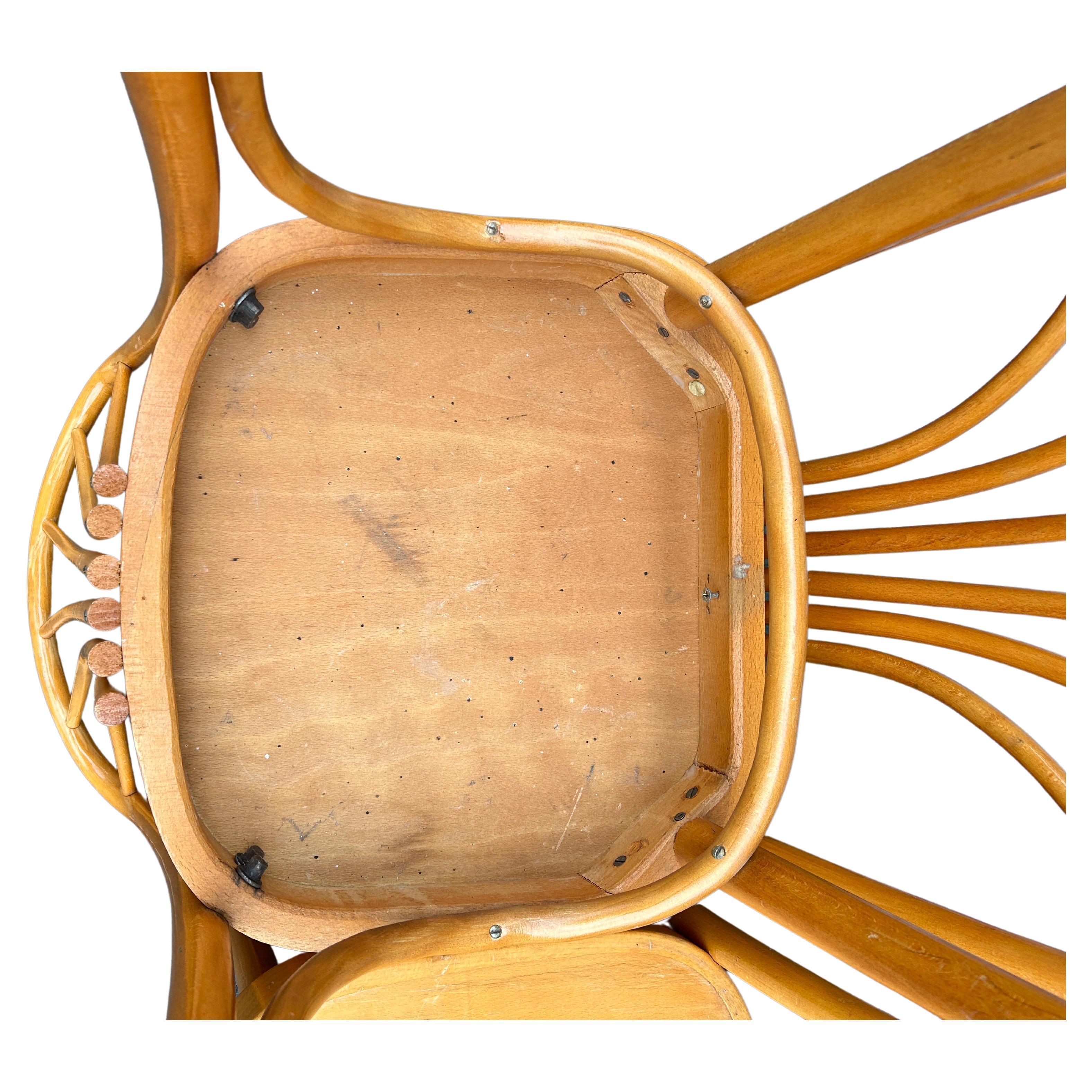 Wood Unique Set of 6 Mid-Century Bentwood Dining Chairs style of Josef Hoffmann For Sale