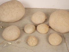 Set unico di 8 lampade André Cazenave Dora Rock 1969, da grandi a piccole