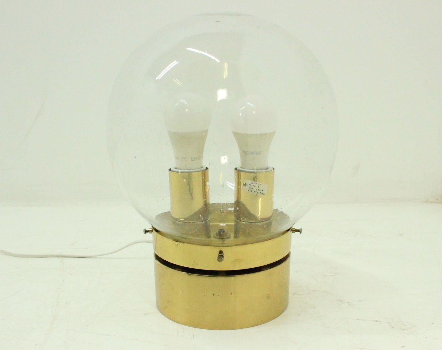 Unique Set of Big 10 Brass and Glass Wall, Ceiling Lamps /Scones, 1970s 1