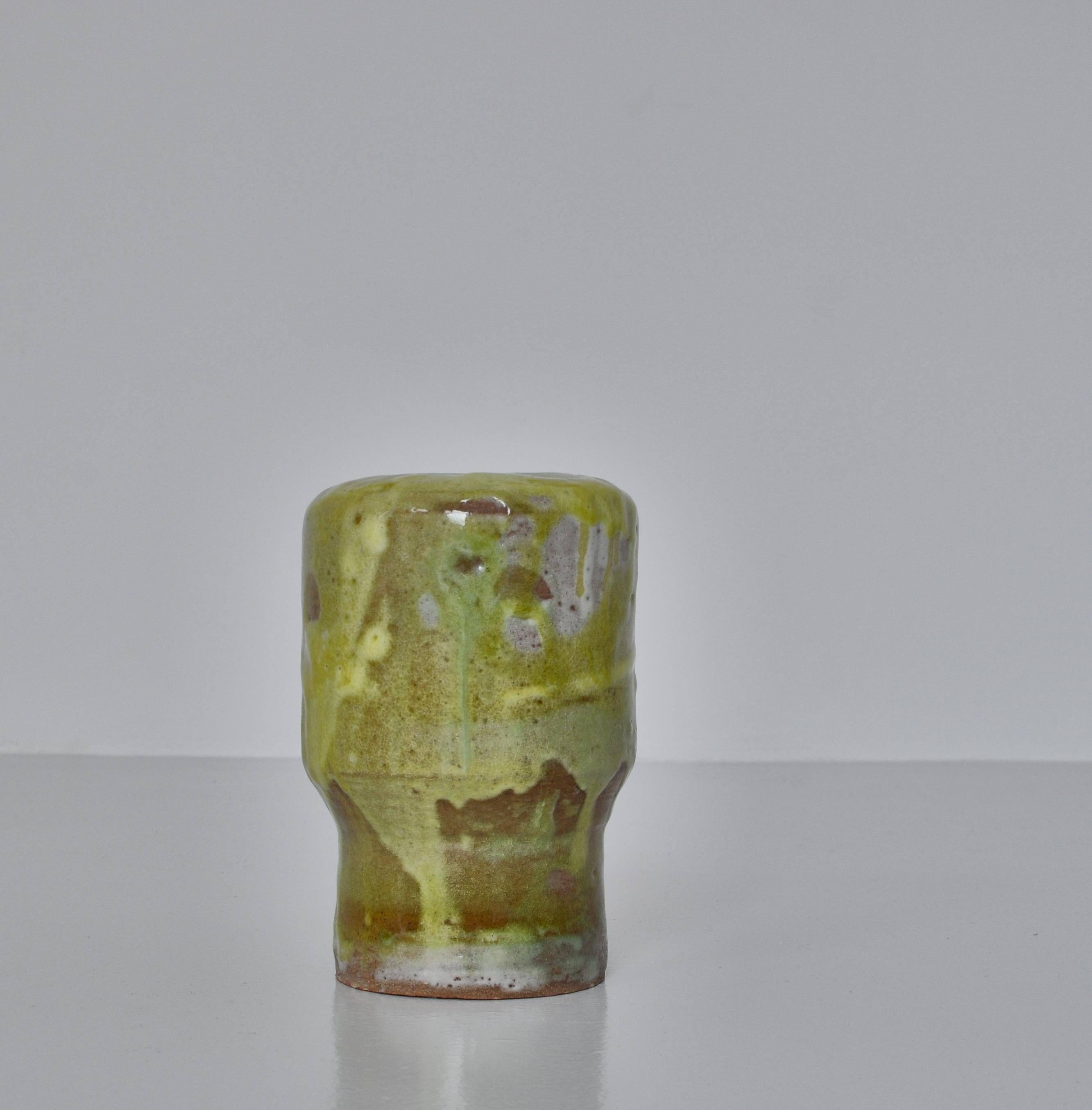 Unique Set of Green Stoneware Vases by Ole Bjørn Krüger, 1960s Danish Modern 3