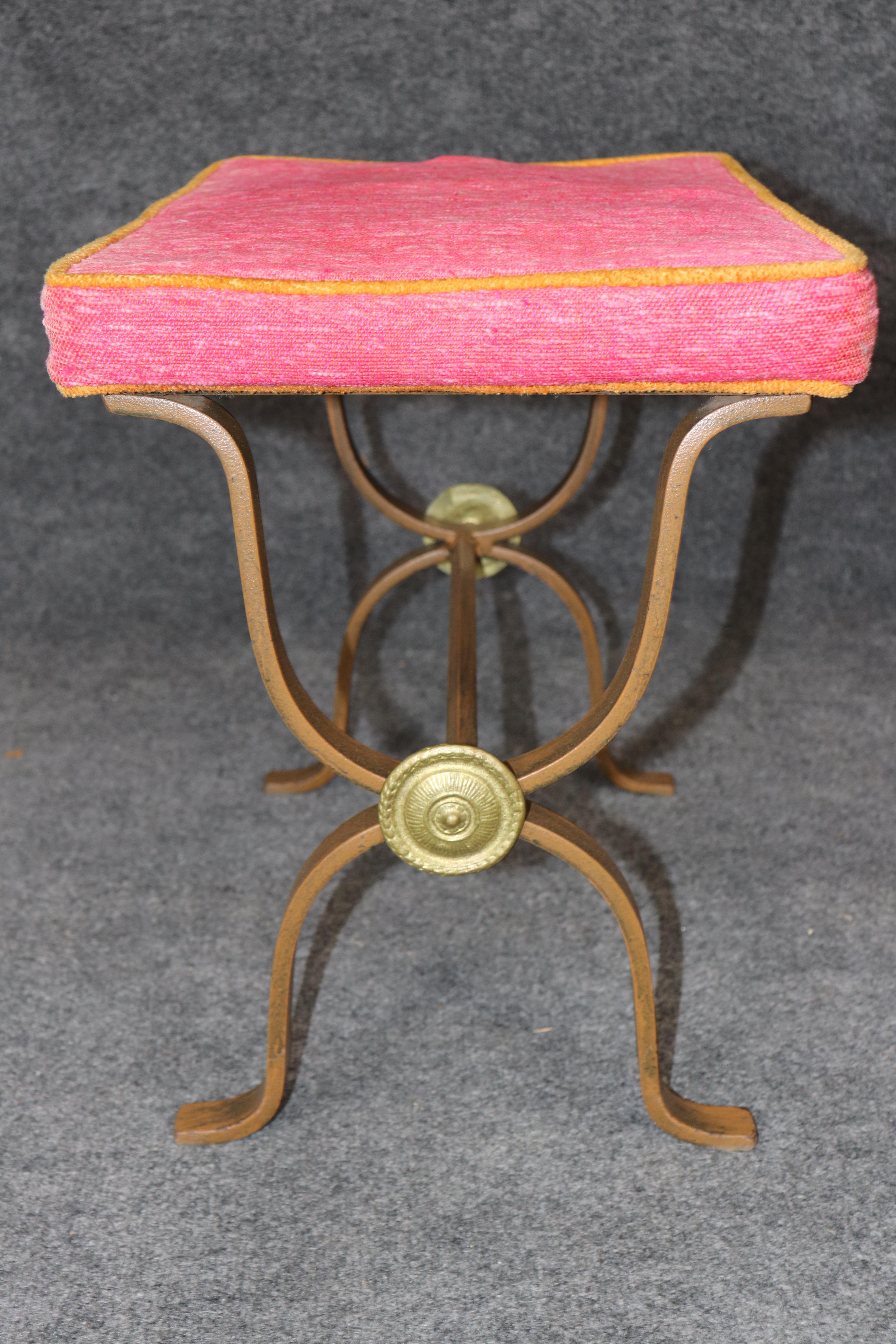 Unique Set of Three Metal and Brass Mid Century Modern Benches manner of Arbus Bon état - En vente à Swedesboro, NJ