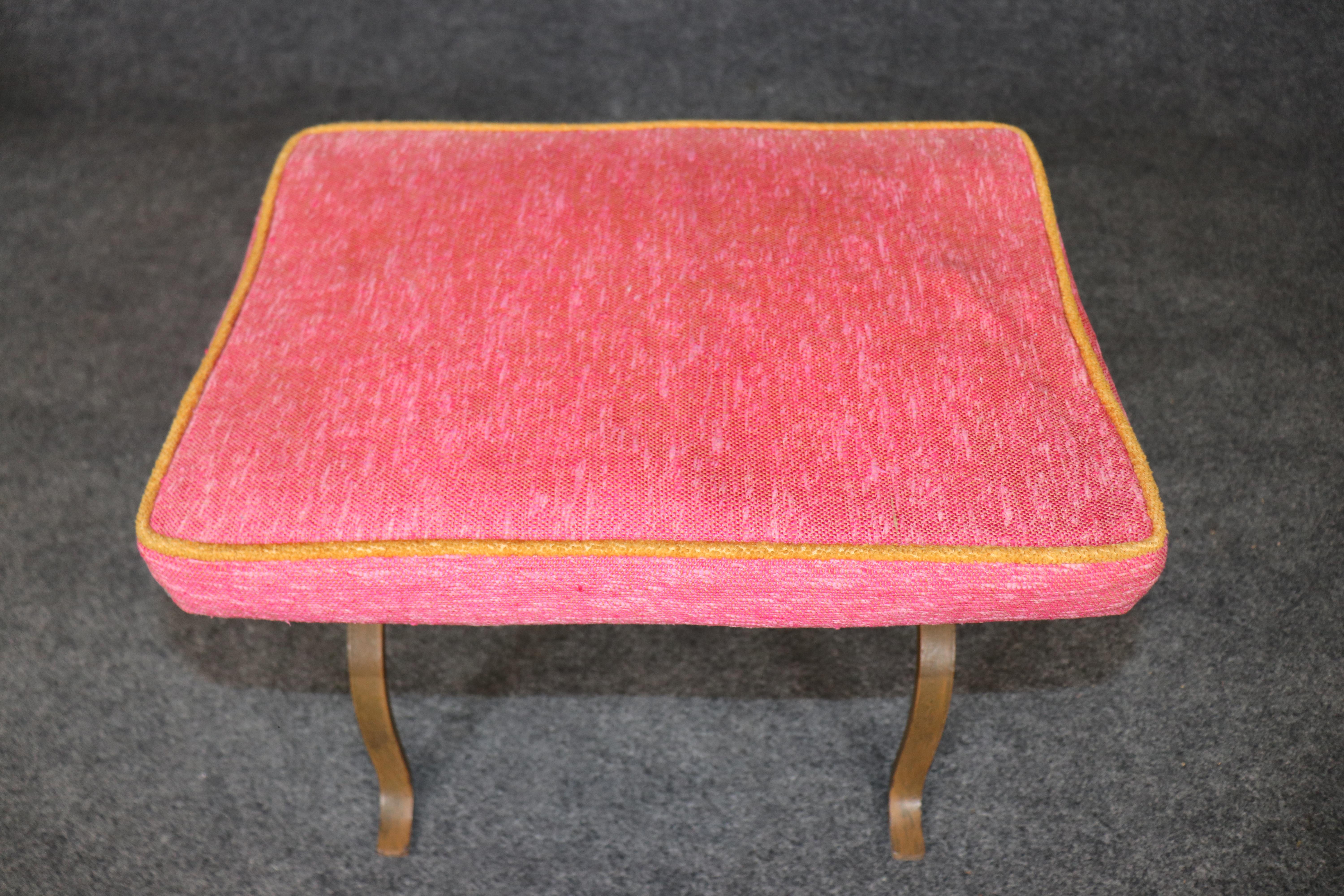 Unique Set of Three Metal and Brass Mid Century Modern Benches manner of Arbus en vente 1