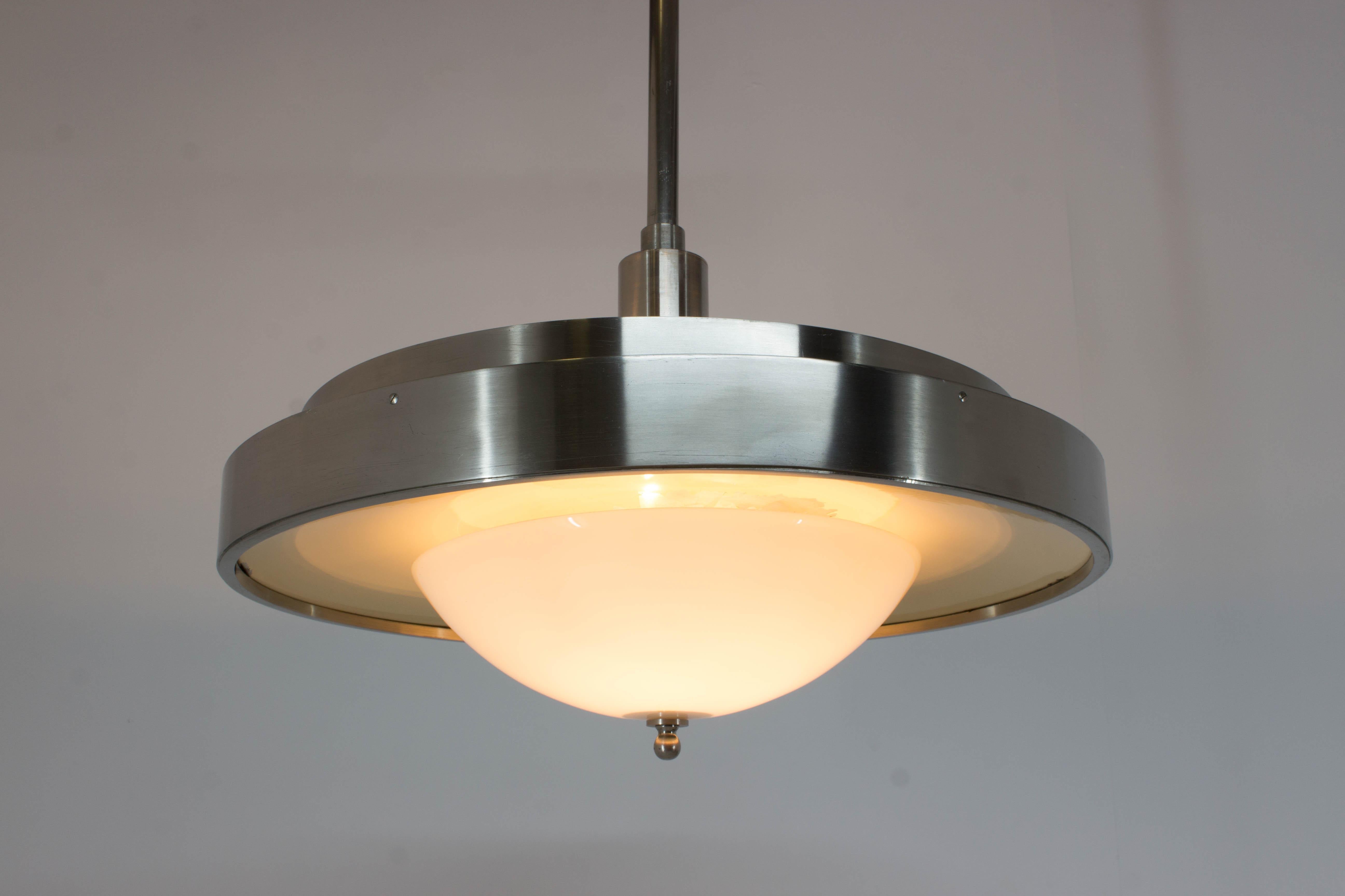 Unique Set of Two Ultra Rare Large Bauhaus Chandeliers by Franta Anyz, 1930s In Good Condition In Praha, CZ