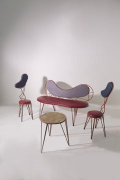 Unique set with sofa, two chairs and coffee table by ISA BERGAMO, with label