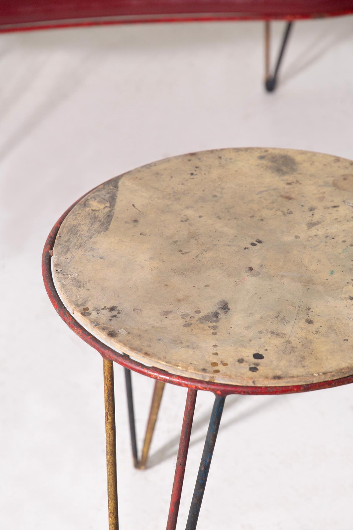 Pelle Set unico con divano, due sedie e tavolino da caffè di ISA Bergamo, con etichetta in vendita