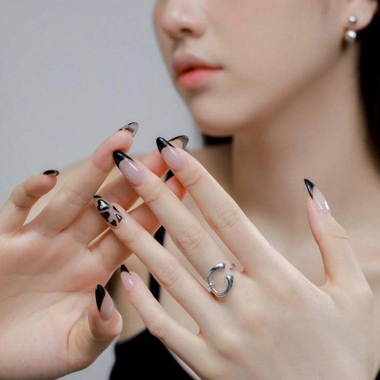 Unique Shape Silver Ring 925 Sterling Silver Unis… - image 5