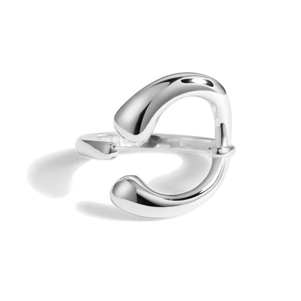 Unique Shape Silver Ring 925 Sterling Silver Unisex Ring Christmas Gift For Her. For Sale 3