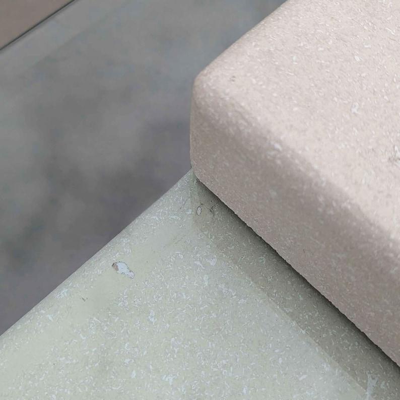 Unknown Unique Side Table, Postmodern, 80s, Glass, Plaster Base, End Table For Sale