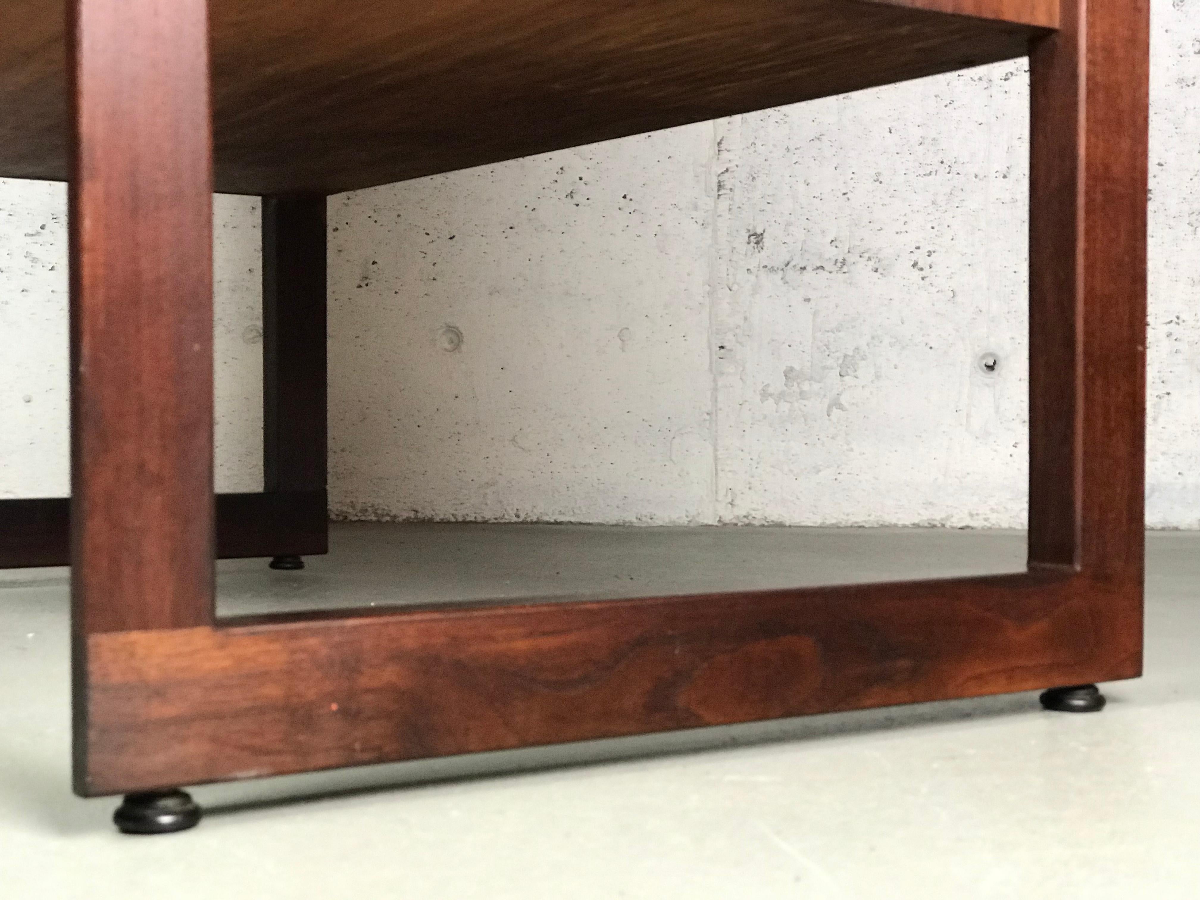 Striking Sideboard by Jens Risom in Rosewood Walnut and Travertine Marble 1