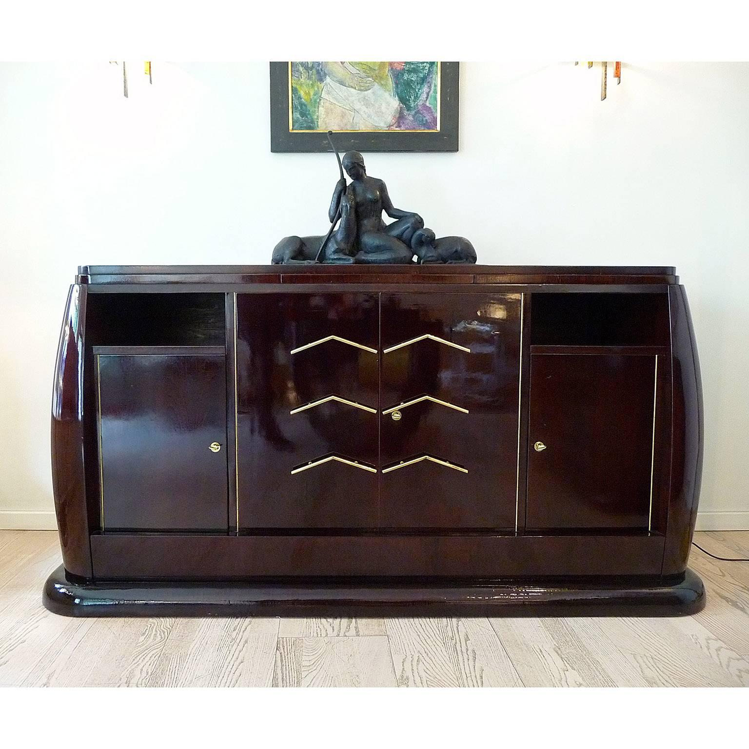 French Unique Sideboard Designed by Hubert Martin et Ploquin For Sale
