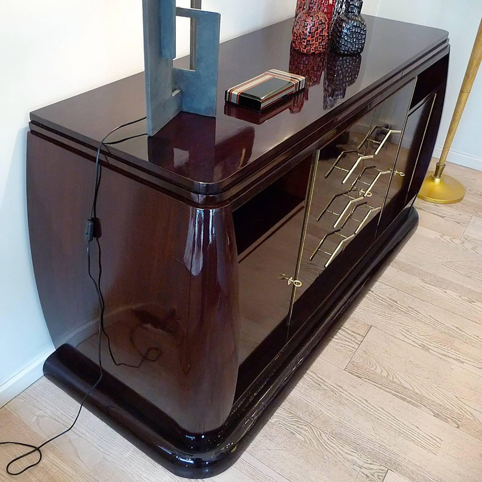 Lacquered Unique Sideboard Designed by Hubert Martin et Ploquin For Sale