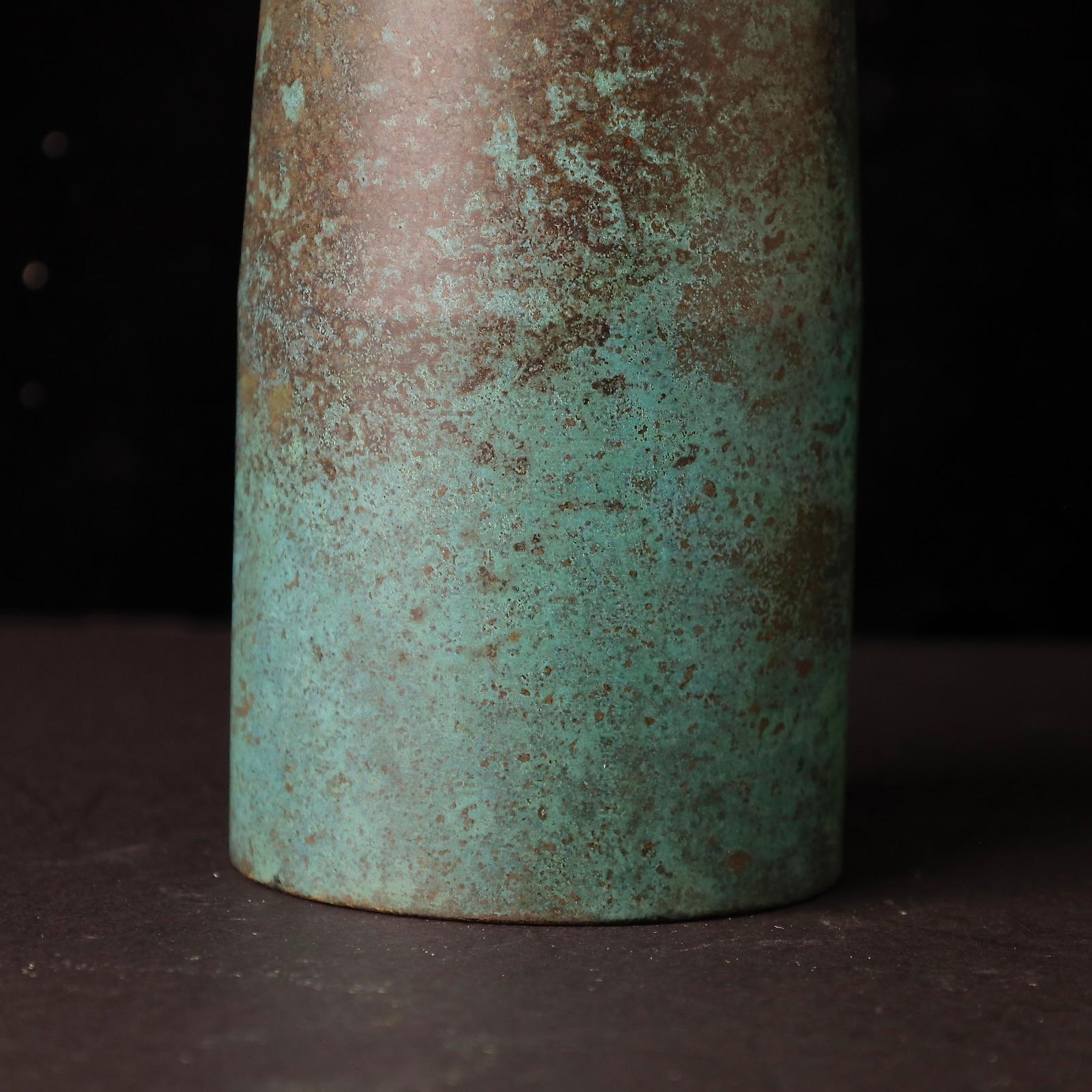 Vaso in bronzo giapponese unico e firmato di Hara Masaki - Periodo Showa in vendita 1