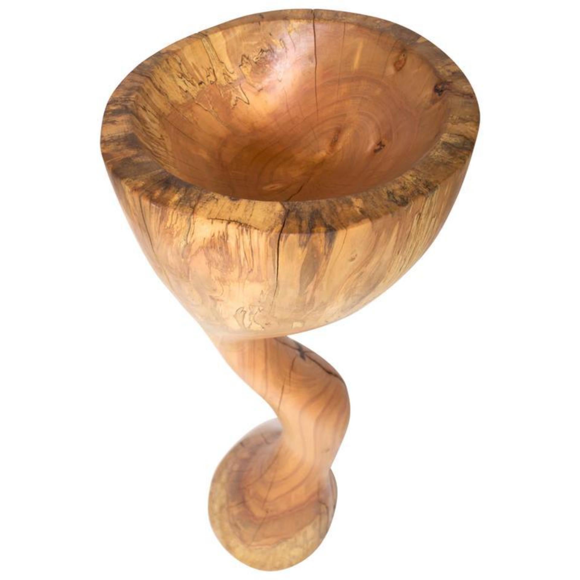 Unique signed bowl by Jörg Pietschmann
Vessel sculpture· Norway maple
Measures: H 143 x W 47 x D 46 cm
Carved from a strongly curved main branch of an old maple tree.
Polished oil finish.

In Pietschmann’s sculptures, trees that for centuries were